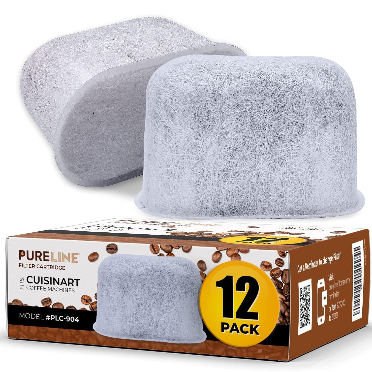 Cuisinart® Coffee Filter Replacement - 12 Pack Cuisinart® Coffee Maker Water Filter by Pureline - Charcoal Water Filter - for all Cusinart Coffee Machines