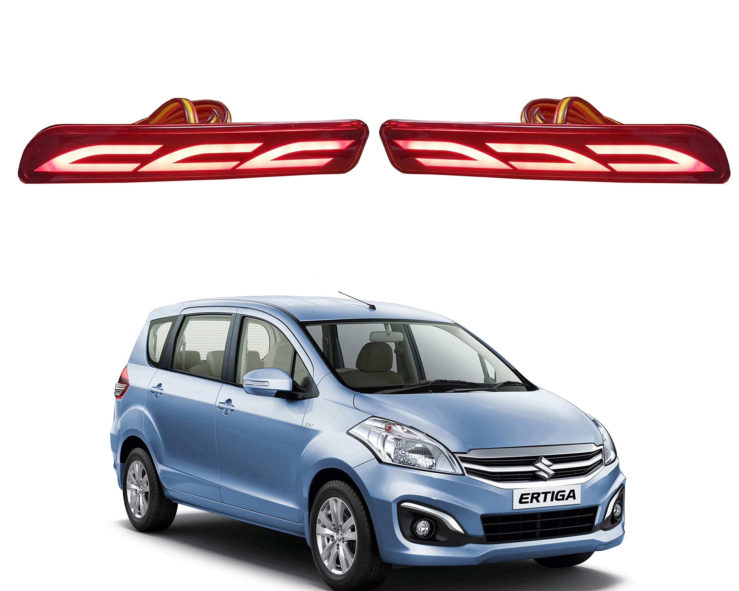 WolkomHome Rear Bumper Reflector Light DRL- Light Brake Light Type G For Maruti Suzuki Ertiga 2015-2016