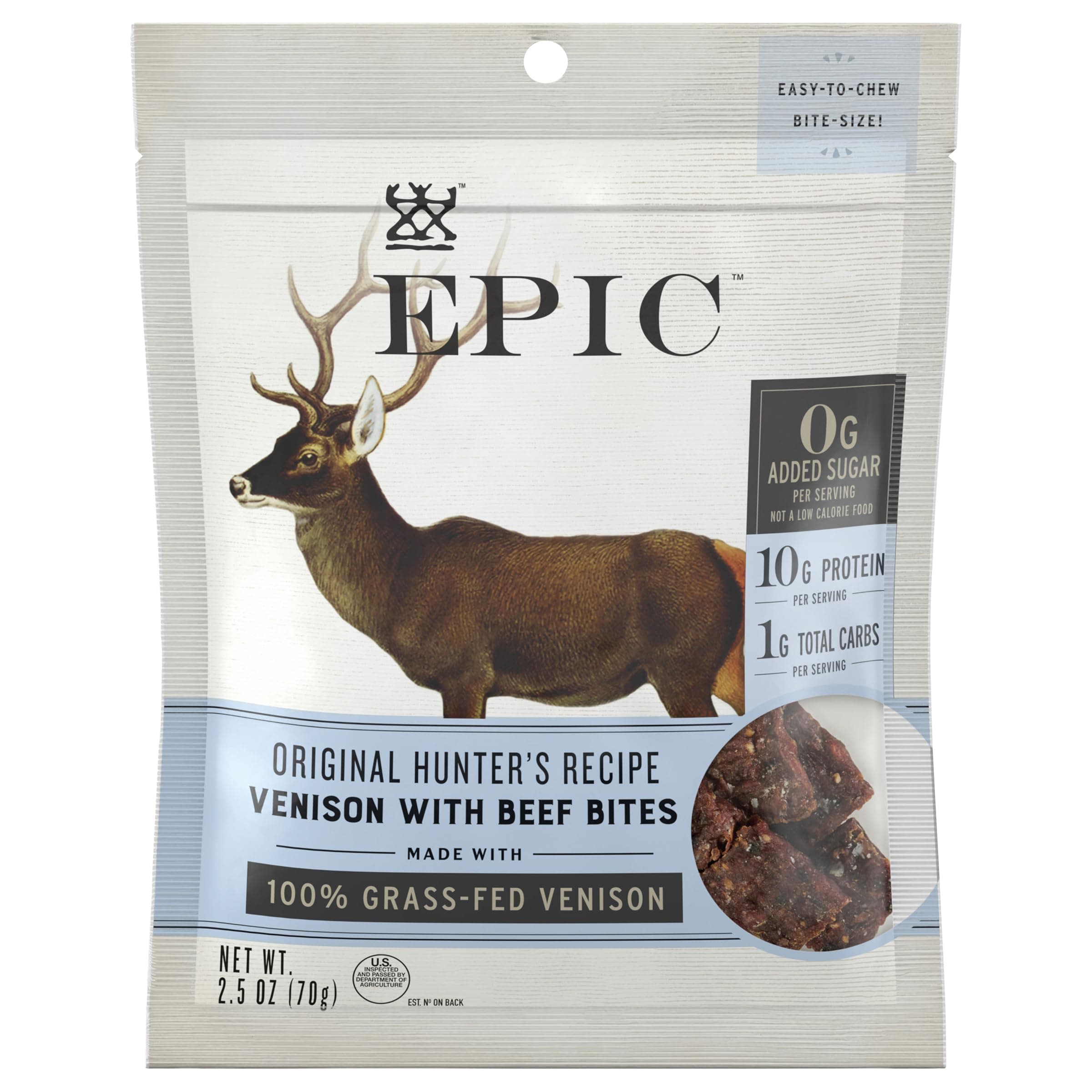 EPIC PROVISIONS Hunter's Recipe Venison Bites, 2.5 OZ