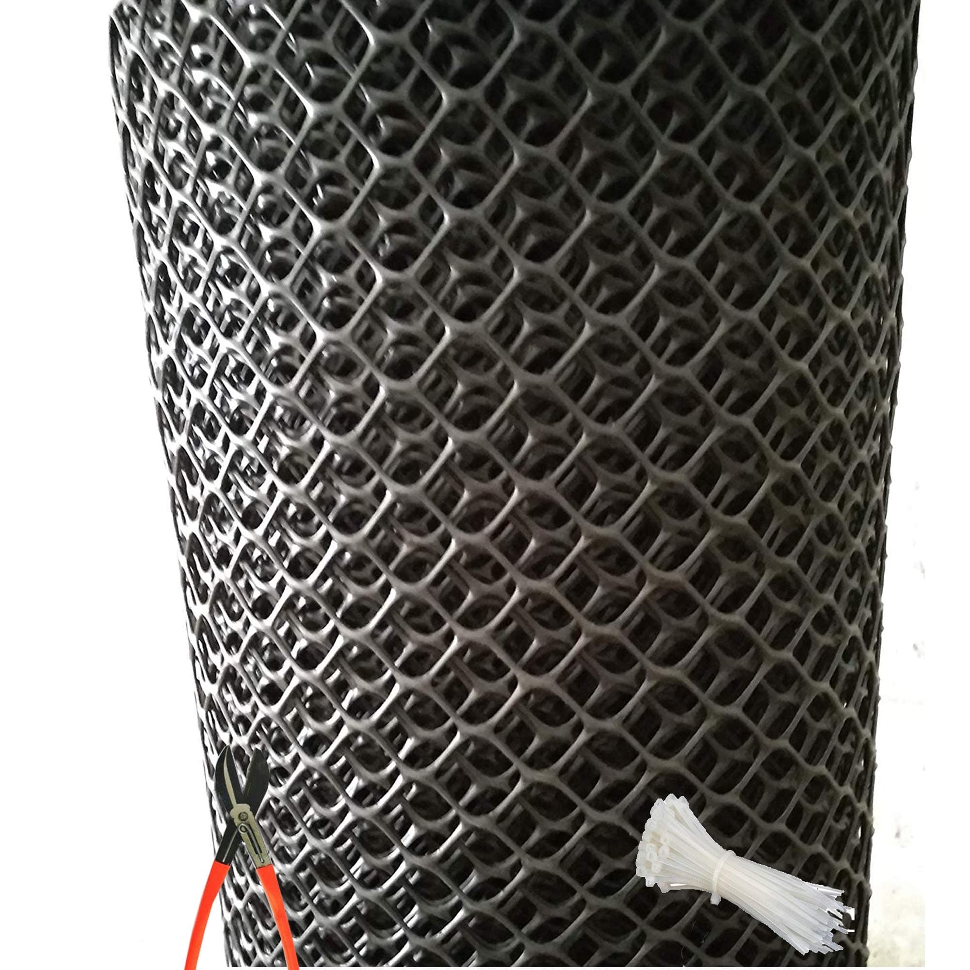 SAI PRASEEDA UV Stablized 3.3 Feet Height/25 feet Length Tree Guard Net/Fencing Net/Balcony Protection/Hexagonal net with 800 GSM Free Cutter,PVC 100 Tags Black Color SP6