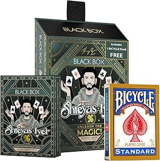 Limited Edition Black Box X Shreyas Iyer Playing Cards Educational Board Game Marked Deck for Magic, Poker & Cardistry, for Adult