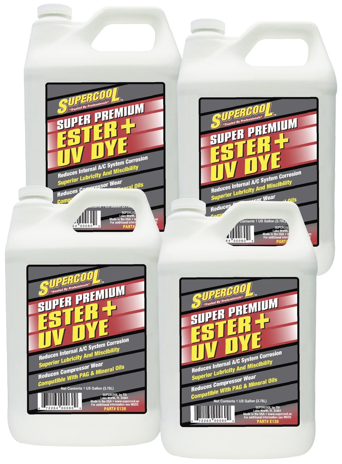 TSI SupercoolE128-4CP Ester Oil Plus U/V Dye - 1 Gallon, 4 Pack