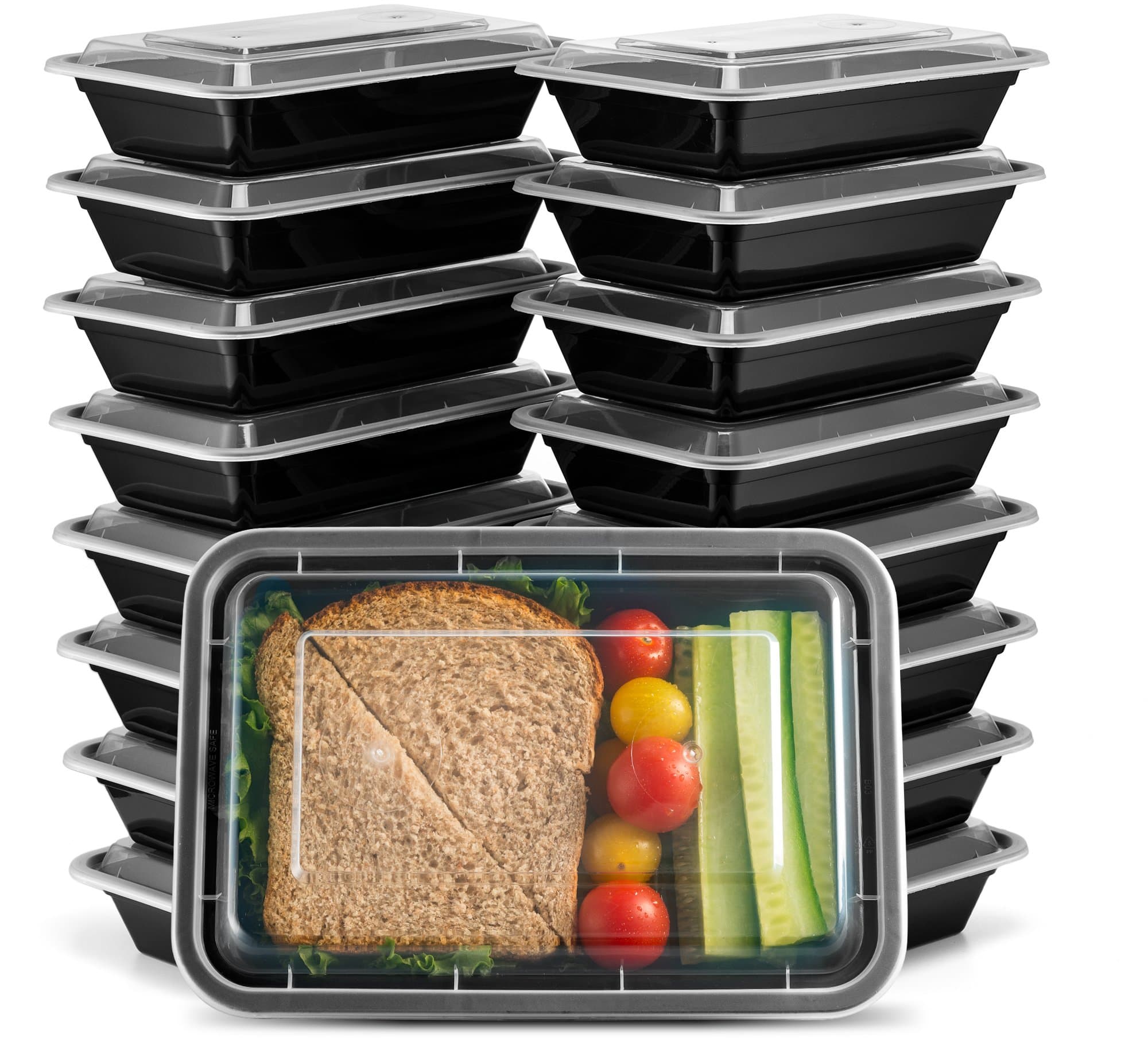 Ez Prepa[15 Pack 28oz Single Compartment Meal Prep Containers with Lids - Food Storage Containers Bento Box, Lunch Containers, Microwavable, Freezer, and Dishwasher Safe, Food Containers