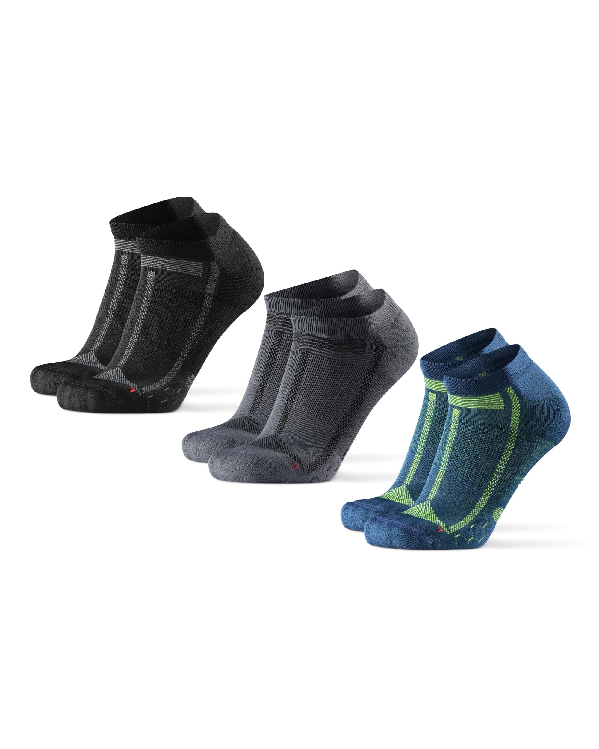 DANISH ENDURANCE 3 Pack Cushioned Ankle Running Socks for Long Distances, Anti-Blister, Men & Women