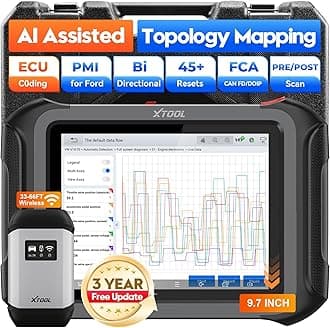 Scanner D9S 2.0, AI-Assisted Bidirectional Scan Tool with ECU C0ding, Wireless Automotive Diagnostic Tool with Topology Map, PMI, 45+ Resets, FCA/CAN FD/DoIP, 3-Year Update