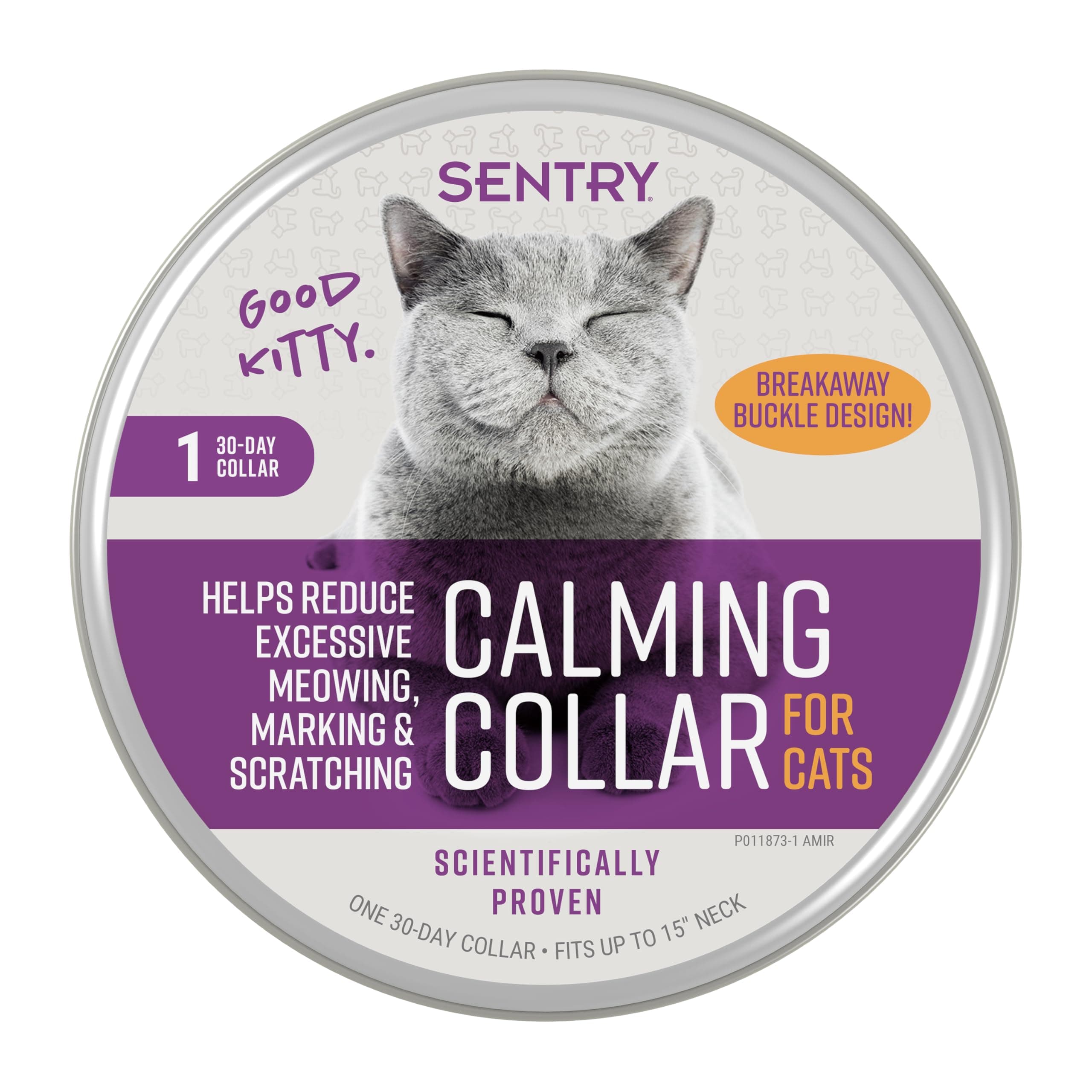 Calming Collar for Cats, Long-Lasting Pheromone Collar Helps Calm Cats for 30 Days, Reduces Stress, Anxiety, Loud Noises and Separation, 1 Count