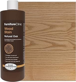 Wood Stain | Natural Oak | Water Based | Fast Drying, Low Odor, & Non-Toxic | for Indoor & Outdoor Furniture and More | Multiple Finishes | (17oz / 500ml)