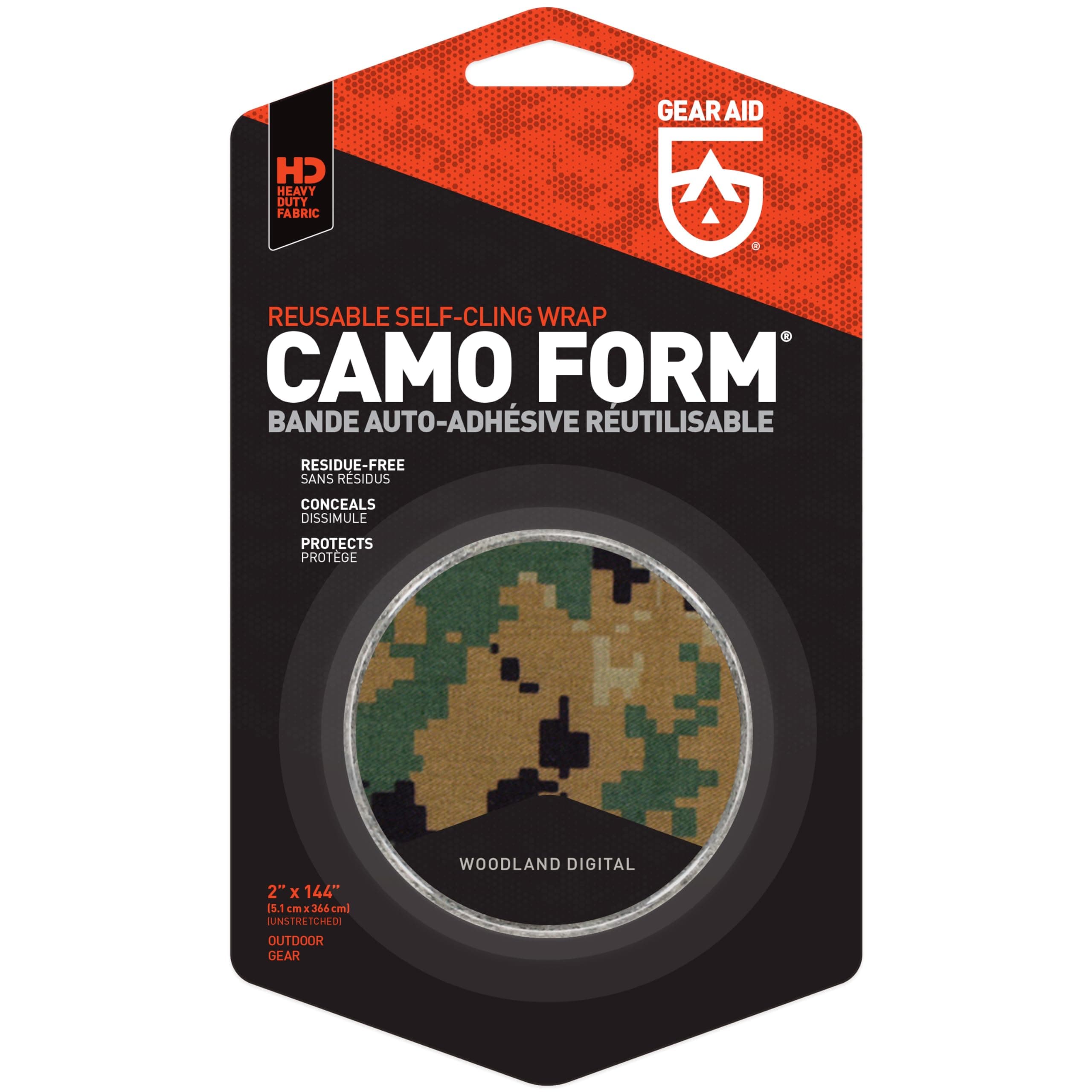 Camo Form Self Adhesive and Reusable Camouflage Wrap, 2" x 144" Roll