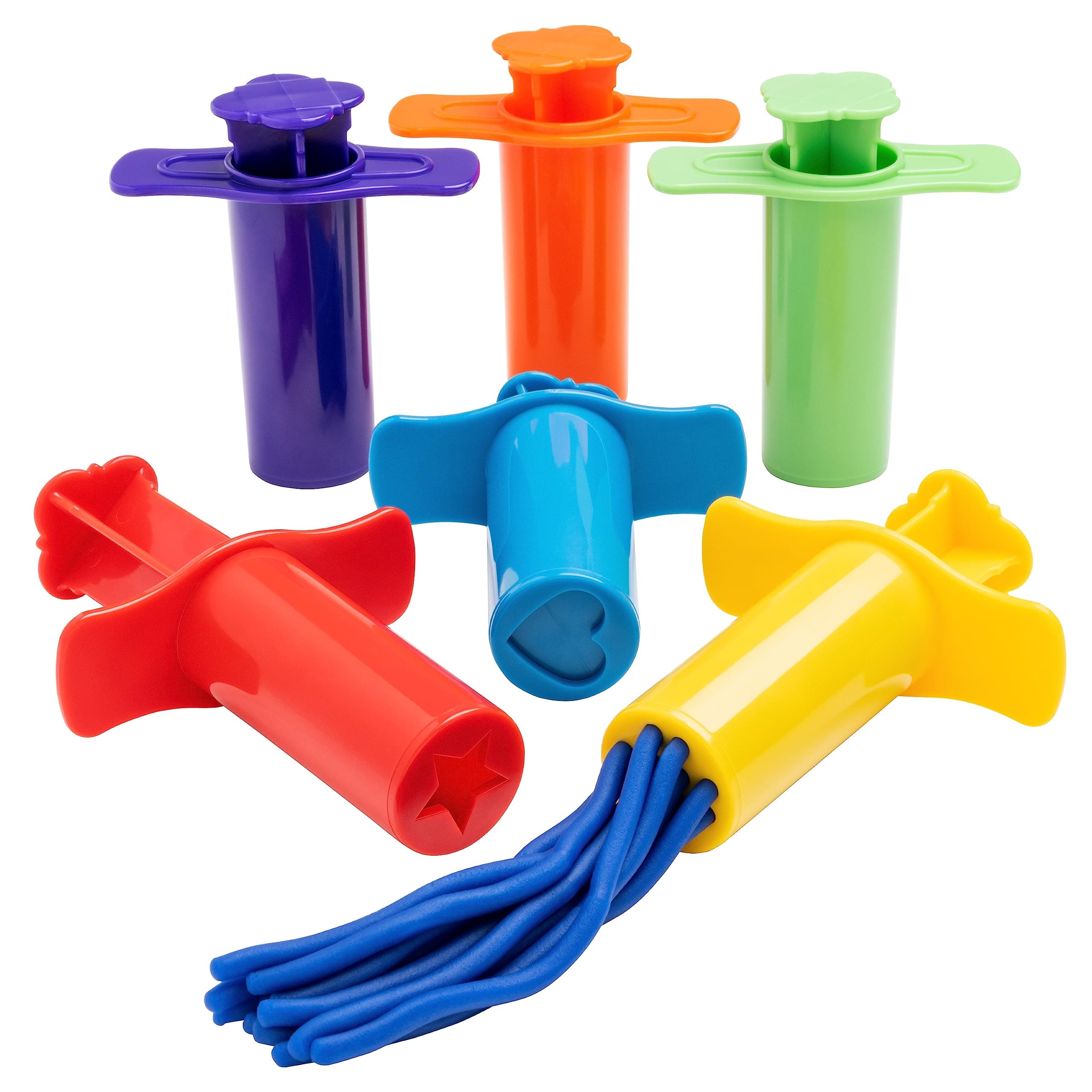 Ready 2 Learn Dough Extruders | Set of 6 | for Ages 2+ | Press Dough into 6 Different Shapes | Playdough Accessories for Kids