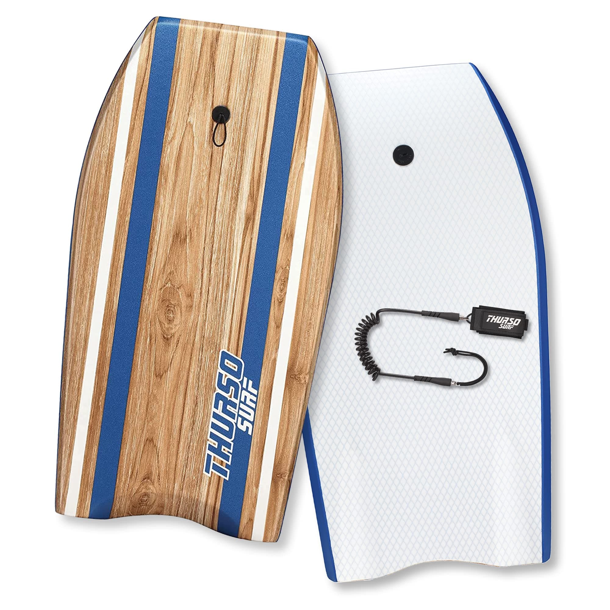 THURSO SURF Quill 42'' Bodyboard Lightweight Durable EPS Core IXPE Deck HDPE Slick Bottom FRP Stringer Crescent Tail Dual Channel Plastic Mesh with Double Stainless Steel Swivel Coiled Wrist Leash