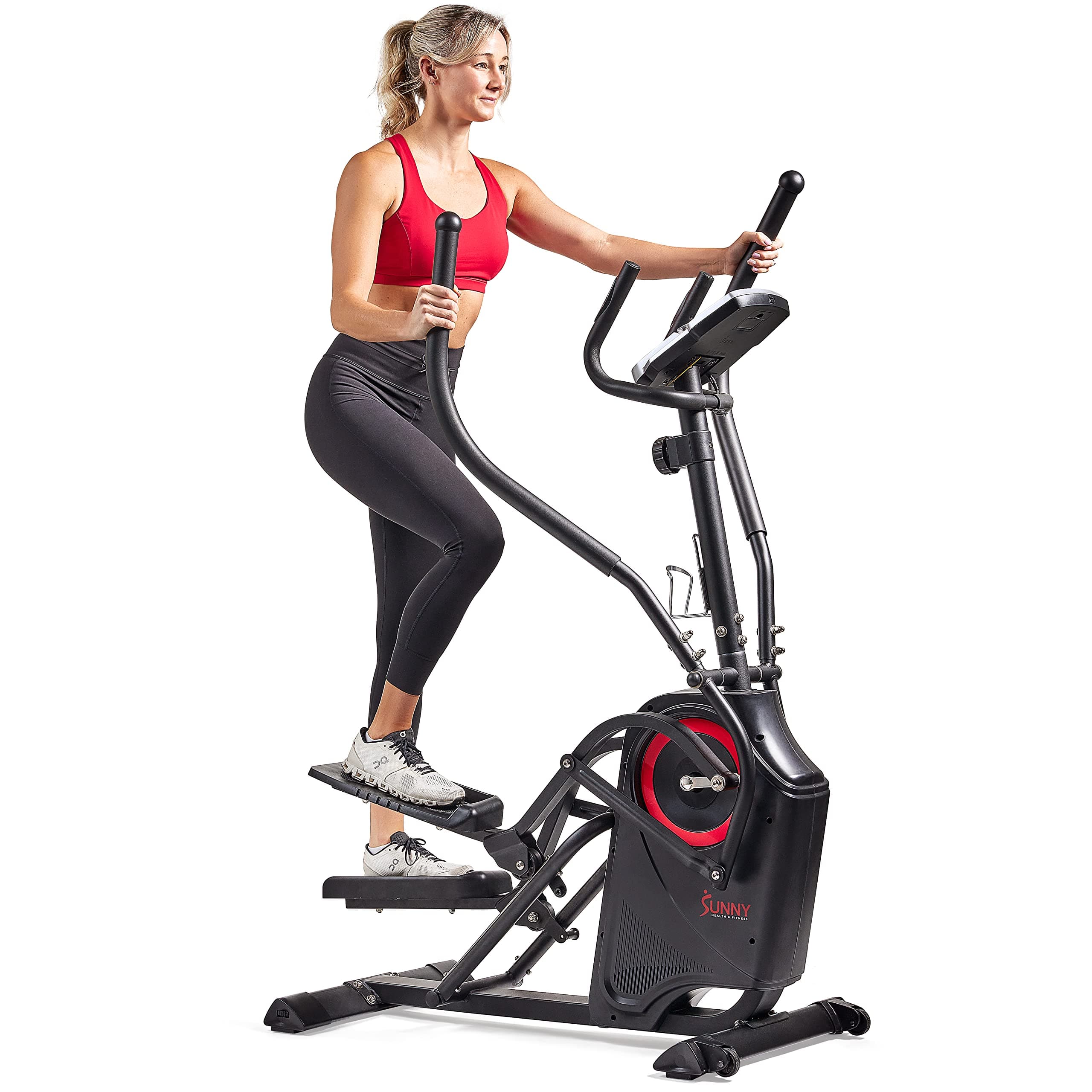 Elliptical Exercise Machine, Silent Training, Long Stride Full Body Workout, Adjustable Resistance, Pulse Sensor, SunnyFit App via Bluetooth, Electric or Manual