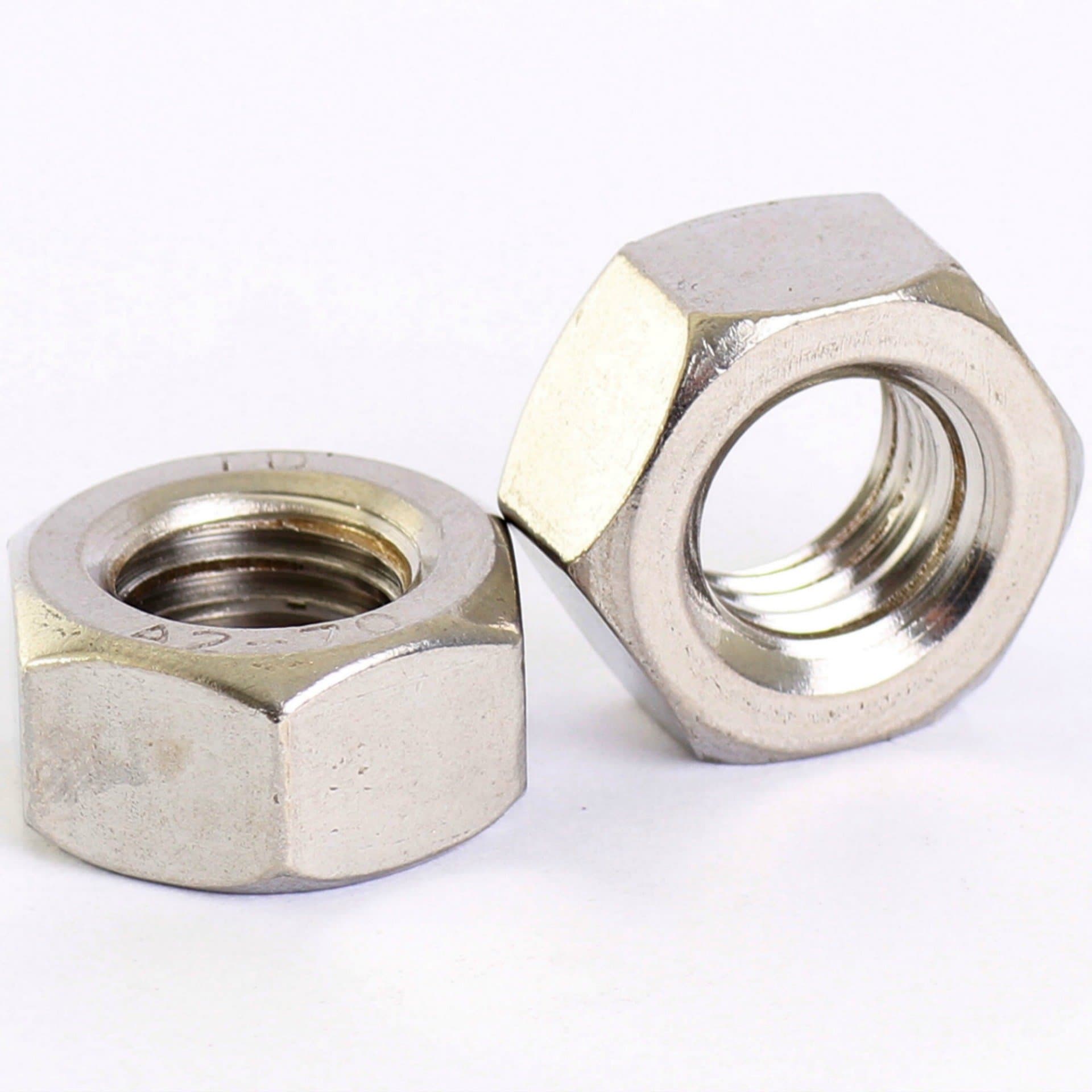 M10 (10mm) A2 Stainless Steel Hexagon Left Hand Thread Full Nuts Hex Reverse Nut - 10 Pack