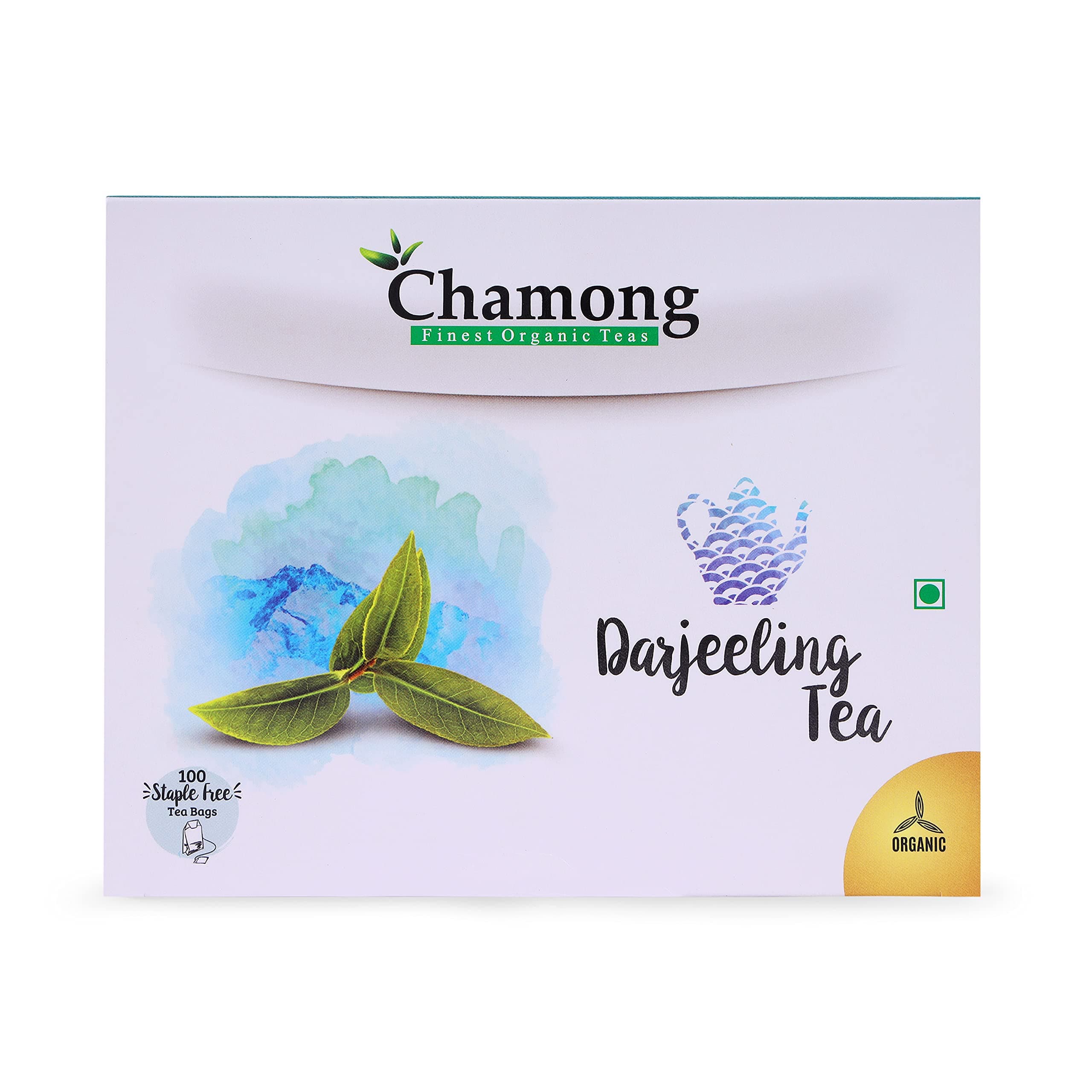 Chamong Darjeeling Tea Pack - Staple-Free, Regular Tea Bags, Refreshing, Organic Tea for De-Stressing, Restoring Energy | Tea and Beverages (100 Tea Bags)