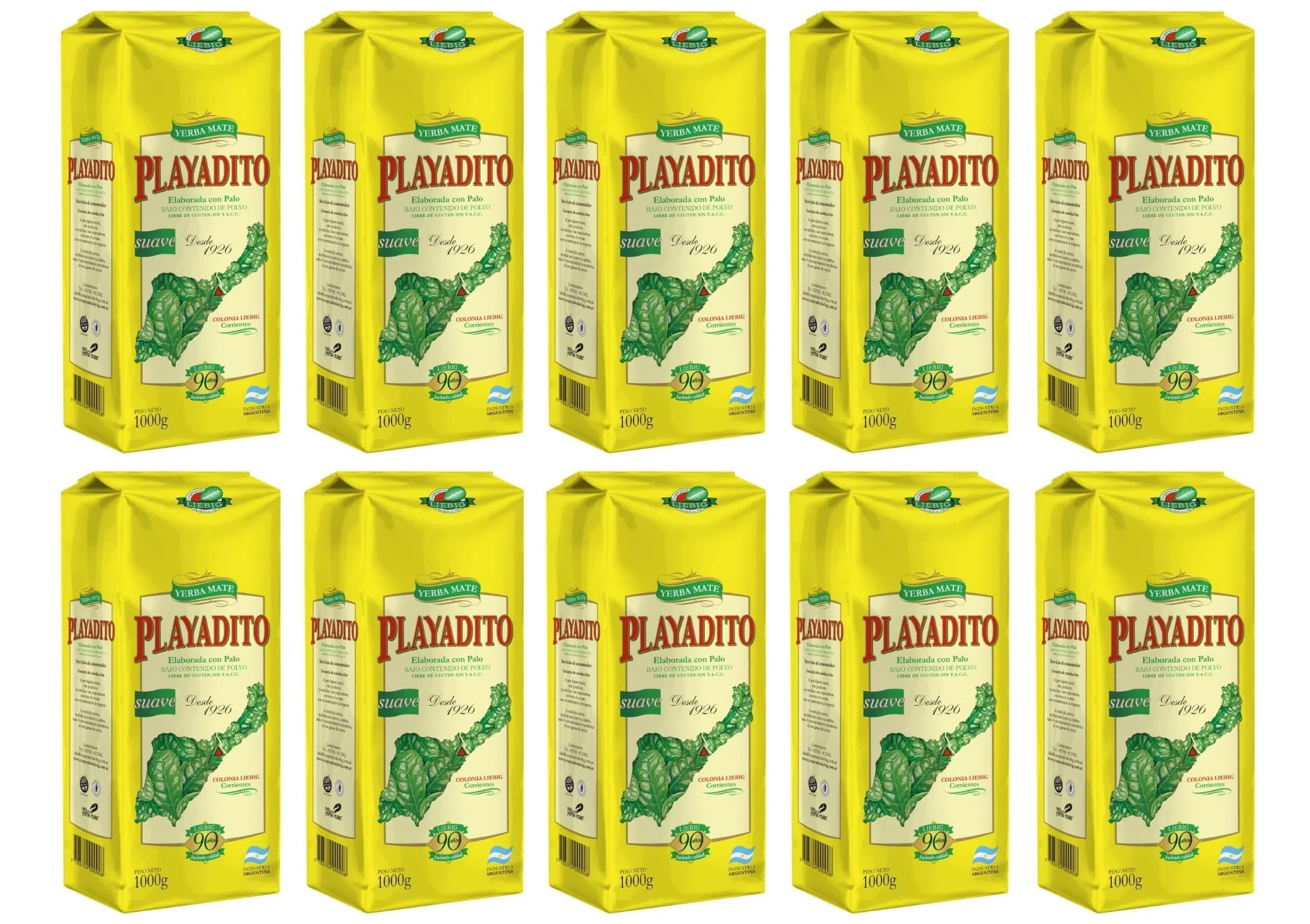 Yerba Mate Playadito 10 PACK | 1 kg. / 2.2 lbs