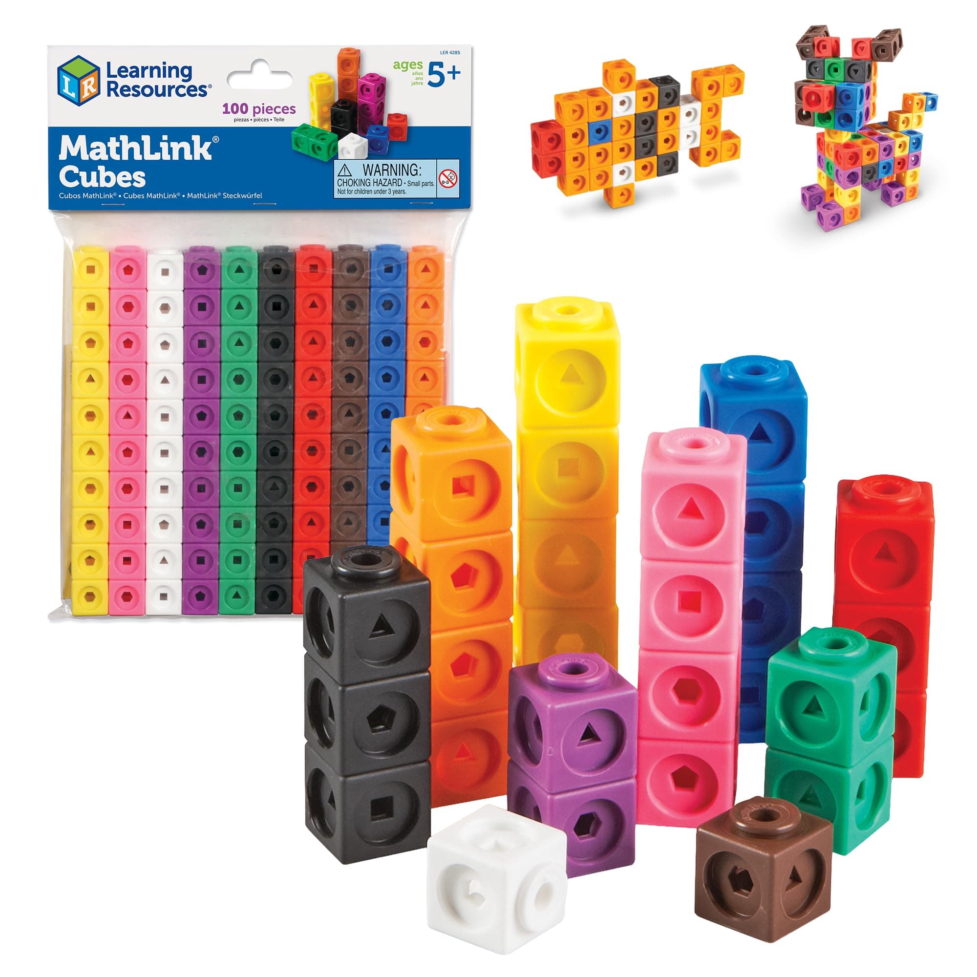 Learning Resources Mathlink Cubes, Educational Counting Toy, Set of 100 Cubes Multicolor (100 pieces)