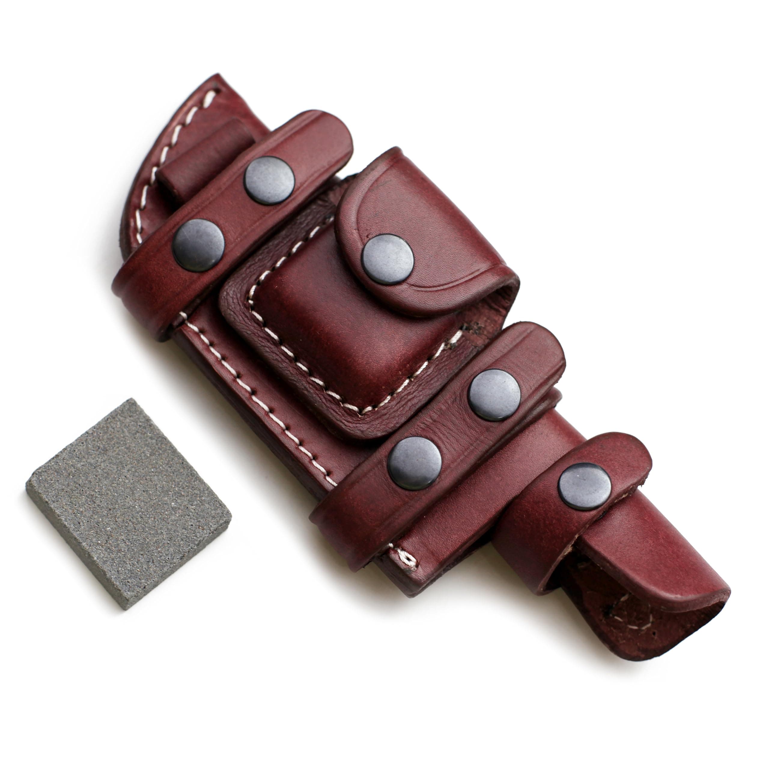 GCS Handmade Brown Bushcraft/Hunter Leather Right/Left Hand Horizontal Fixed Blade Knife Sheath - GCS 220