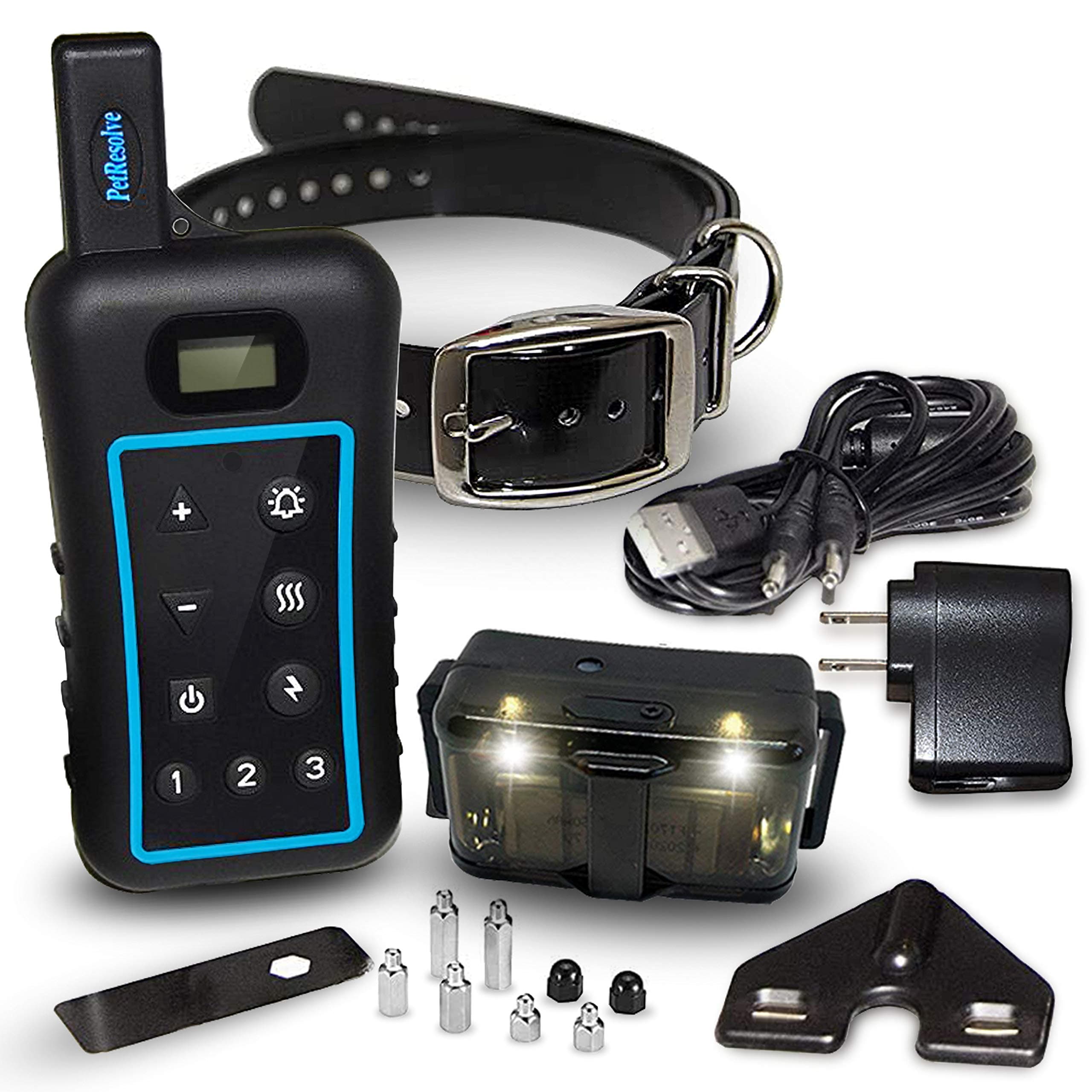 Dog Training Collar with Remote - 3960Ft, Hunting Standard, Removable Shock, LED Light, Vibrate, Anti Bark, Beep Mode, Rechargeable Waterproof E Collar for All Dogs Over 15lbs