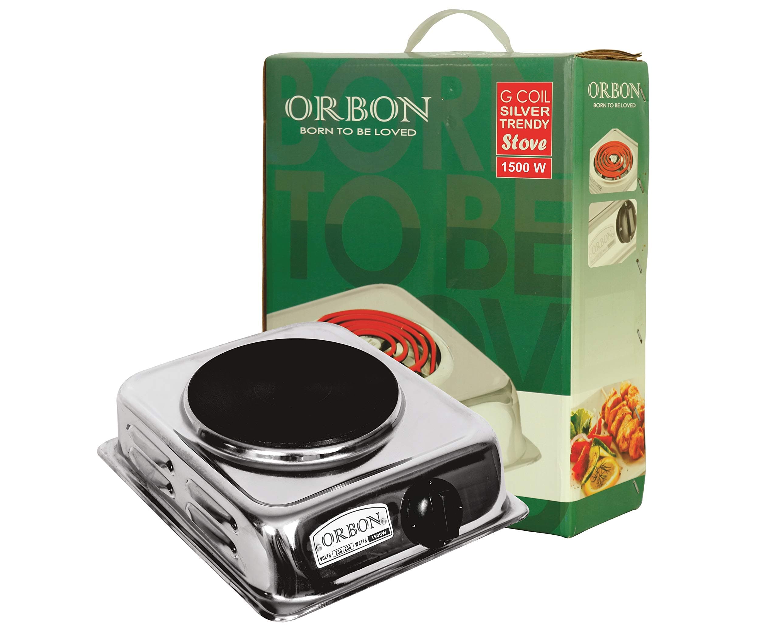 ORBON 1500 Watts Rectangular Hot Plate Electric Cooking Stove with Rotary Switch, Induction Cooktop, Electric Heater (Works with All Utensils) (Made in India) (Free Shipping)