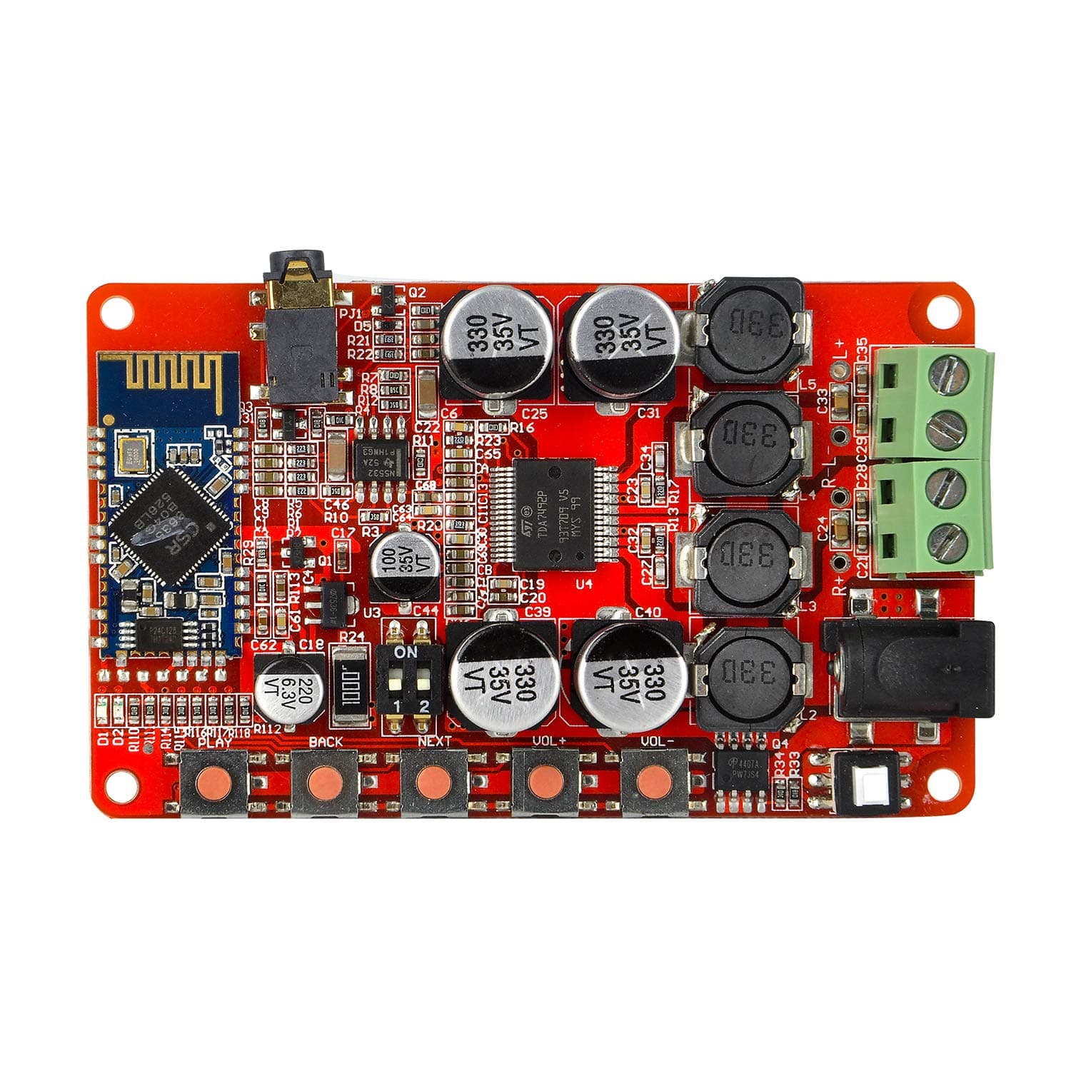 Gowoops TDA7492P Stereo Amplifier Board 2x25W Dual Channel Wireless Bluetooth 4.0 Audio Receiver Digital Amplifier Board with 3.5mm Plug