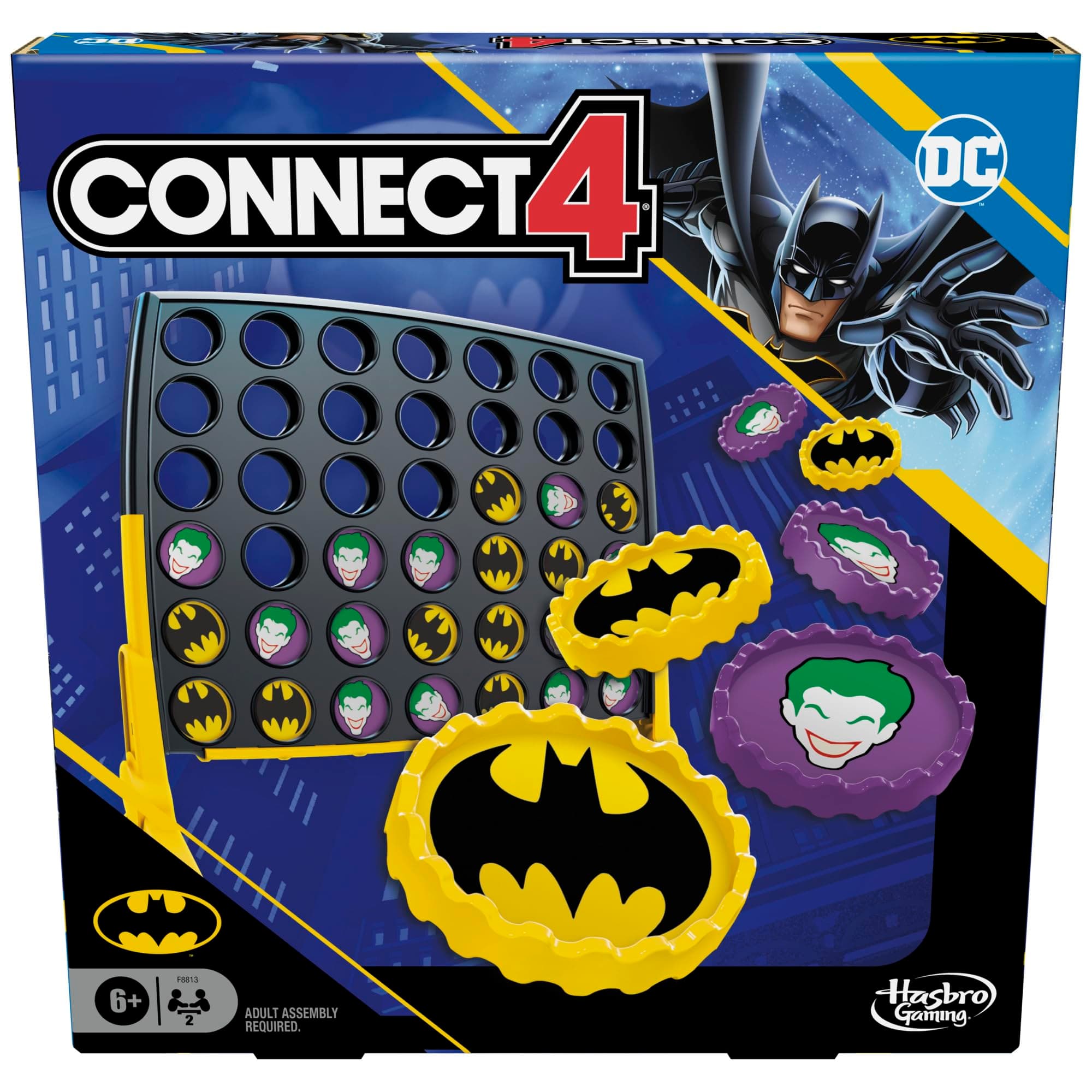 Connect 4 Batman Game | Batman-Themed 4 in a Row Game | Ages 6 and Up| for 2 Players | Strategy Board Games for Kids and Families (Amazon Exclusive)