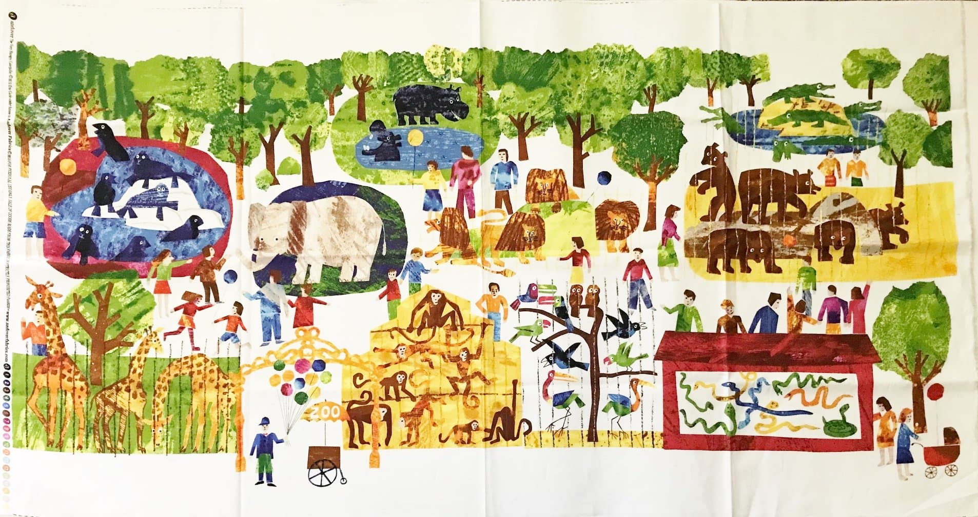 The Very Hungry Caterpillar Fabric Panel - Designed by Eric Carle (Great for Quilting, Sewing, Craft Projects, Wall Hangings, and More) 22" x 44"