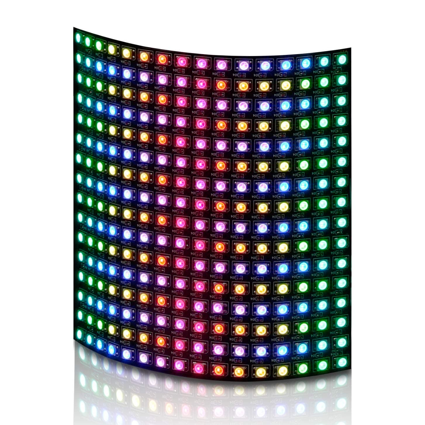 Full Color RGB Flexible LED Matrix Panel 16x16 256 Pixels Individually Addressable Programmable LED Display Works with Raspberry pi or Arduino