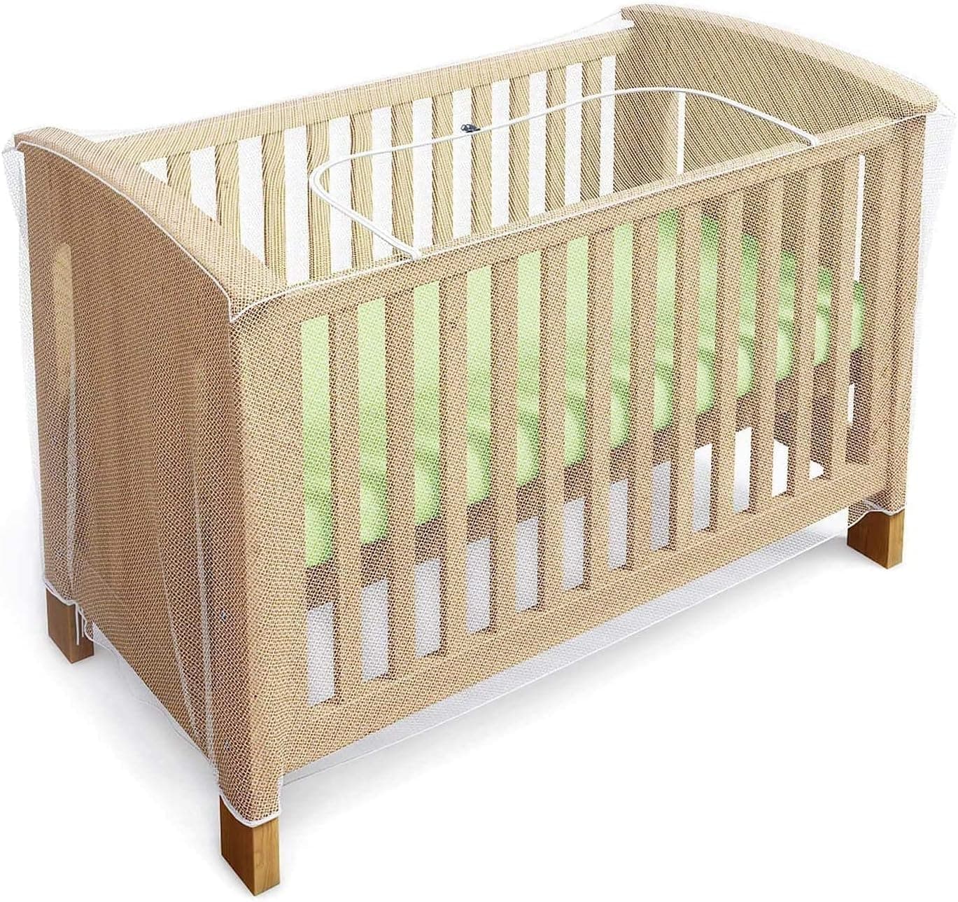 Luigi's Mosquito Net for Cot Bed & Crib - Insect and Cat Net - Zipper for Quick, Easy Access to Your Baby - with Travel Holder Bag