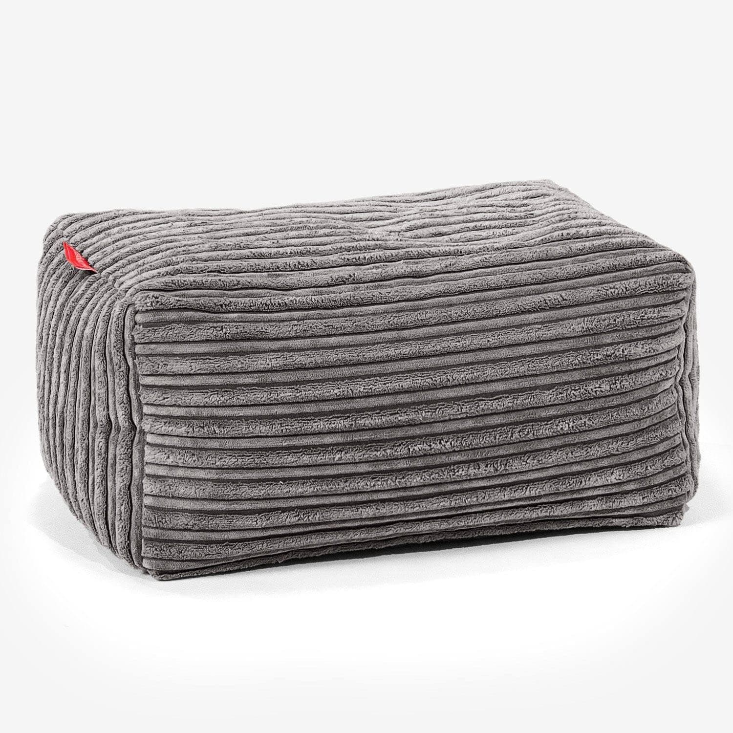 Lounge Pug - CORD - Bean Bag Footstool - Small - Graphite Grey - (Size 20cm H x 35cm D x 45cm Wide)