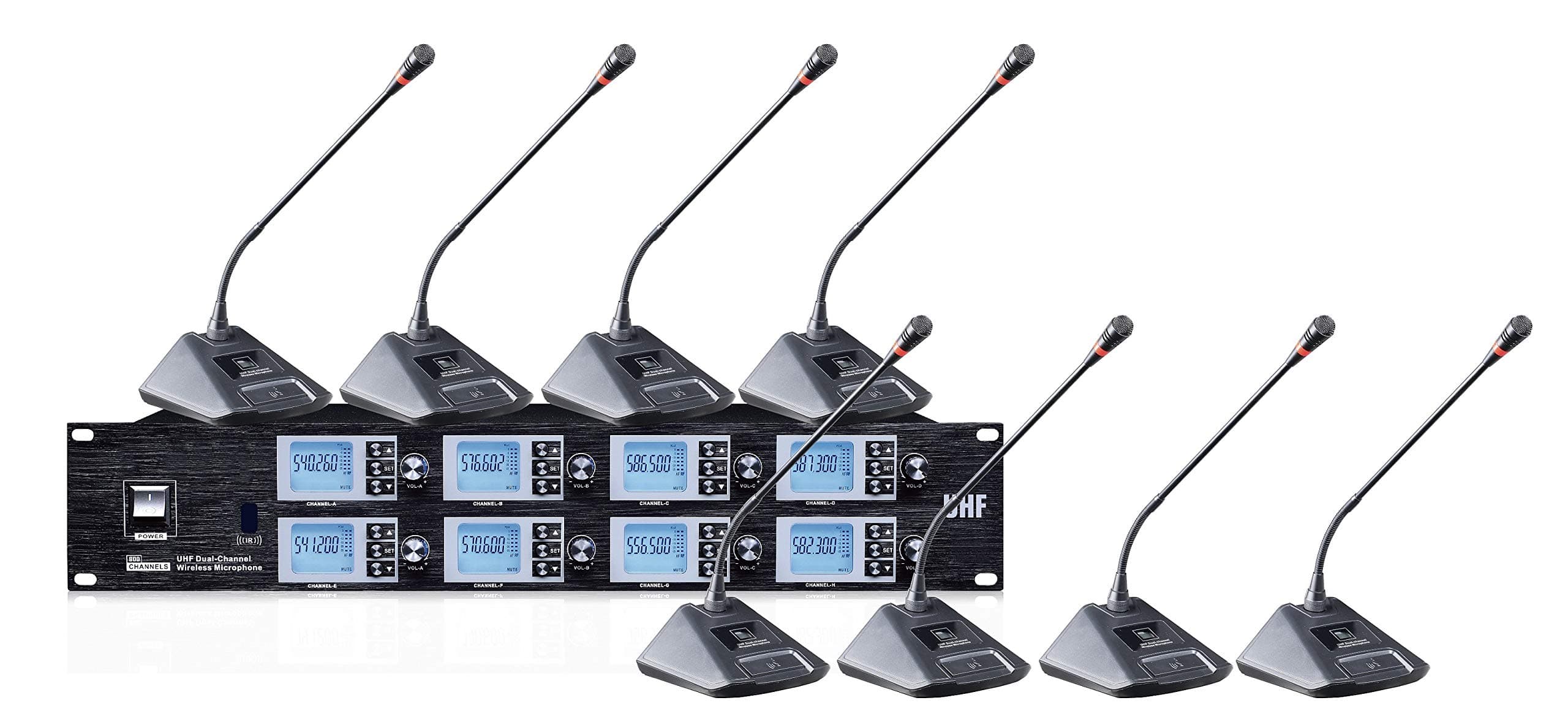 8800S UHF 8-Channel Professional Wireless Lecturn Desktop Conference Microphone System