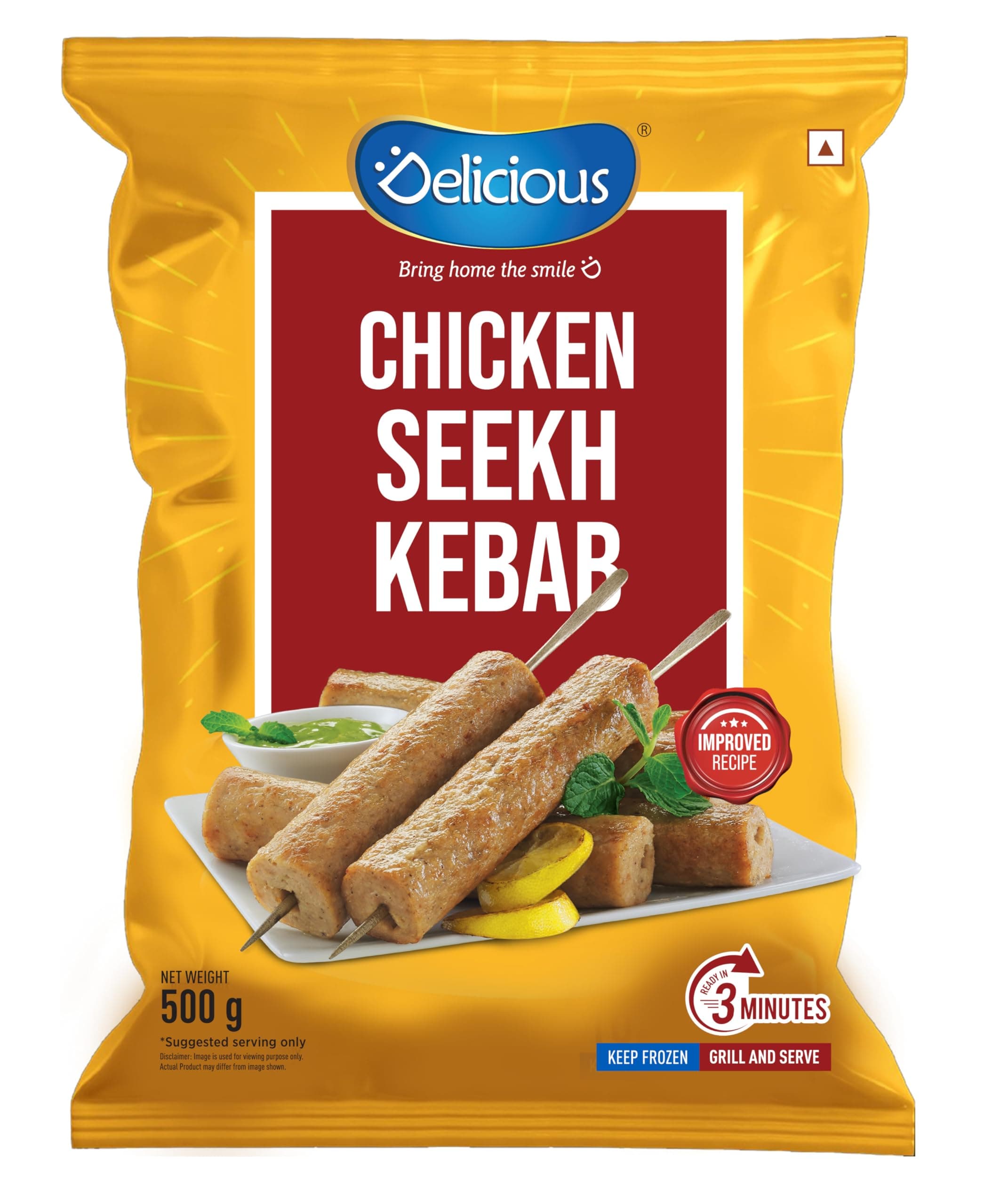 Elicious Chicken Sheekh Kebab, 500g