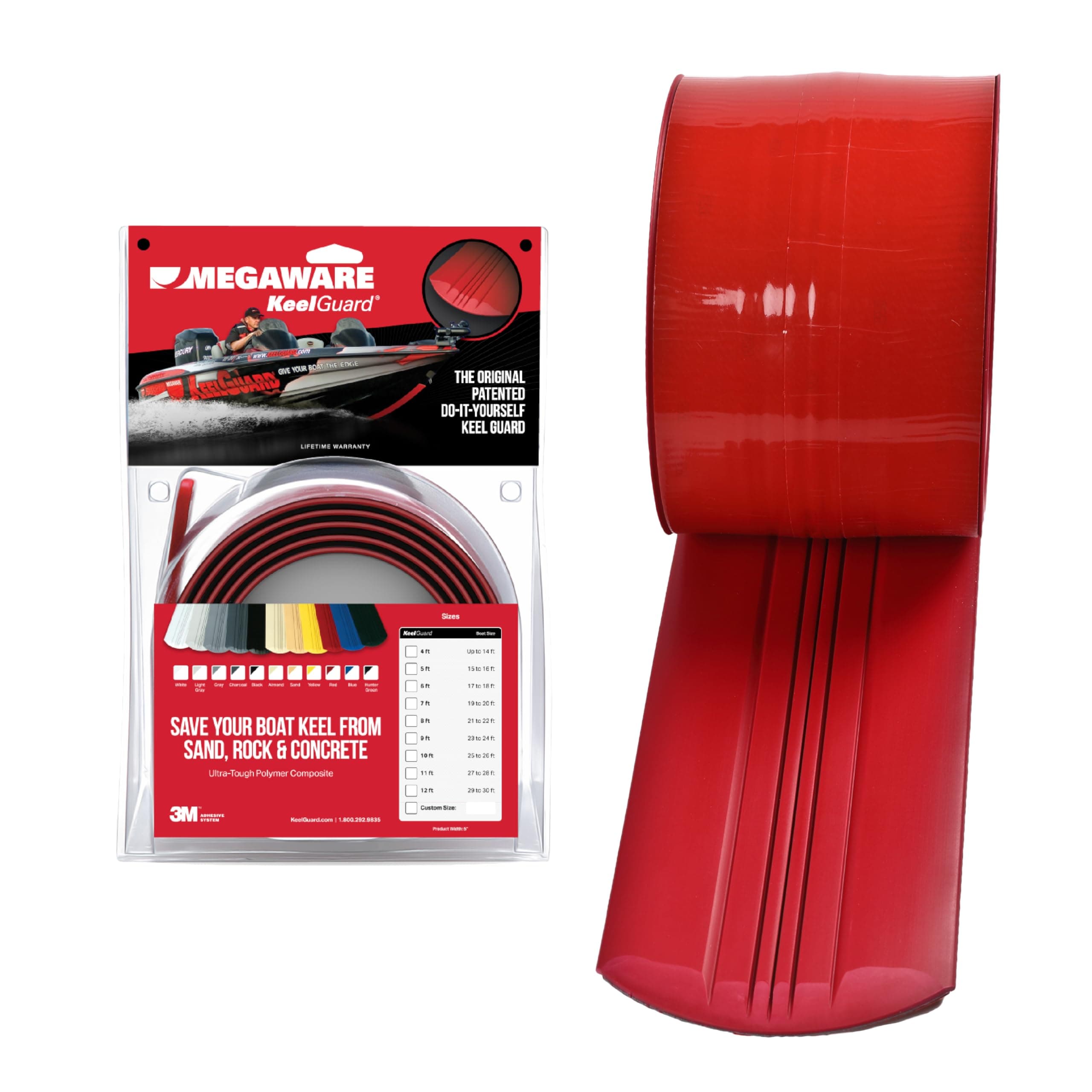 MEGAWARE KEELGUARD Boat Keel Protector, 8-Feet, Red