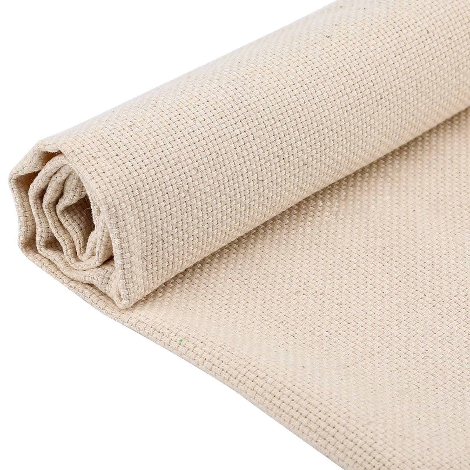 NALACAL Punch Needle Fabric, 100% Cotton, Solid, Beige, 26.4 x 19.3 Inch, Embroidery Fabric, Punch & Pinch Needle, DIY Crafts