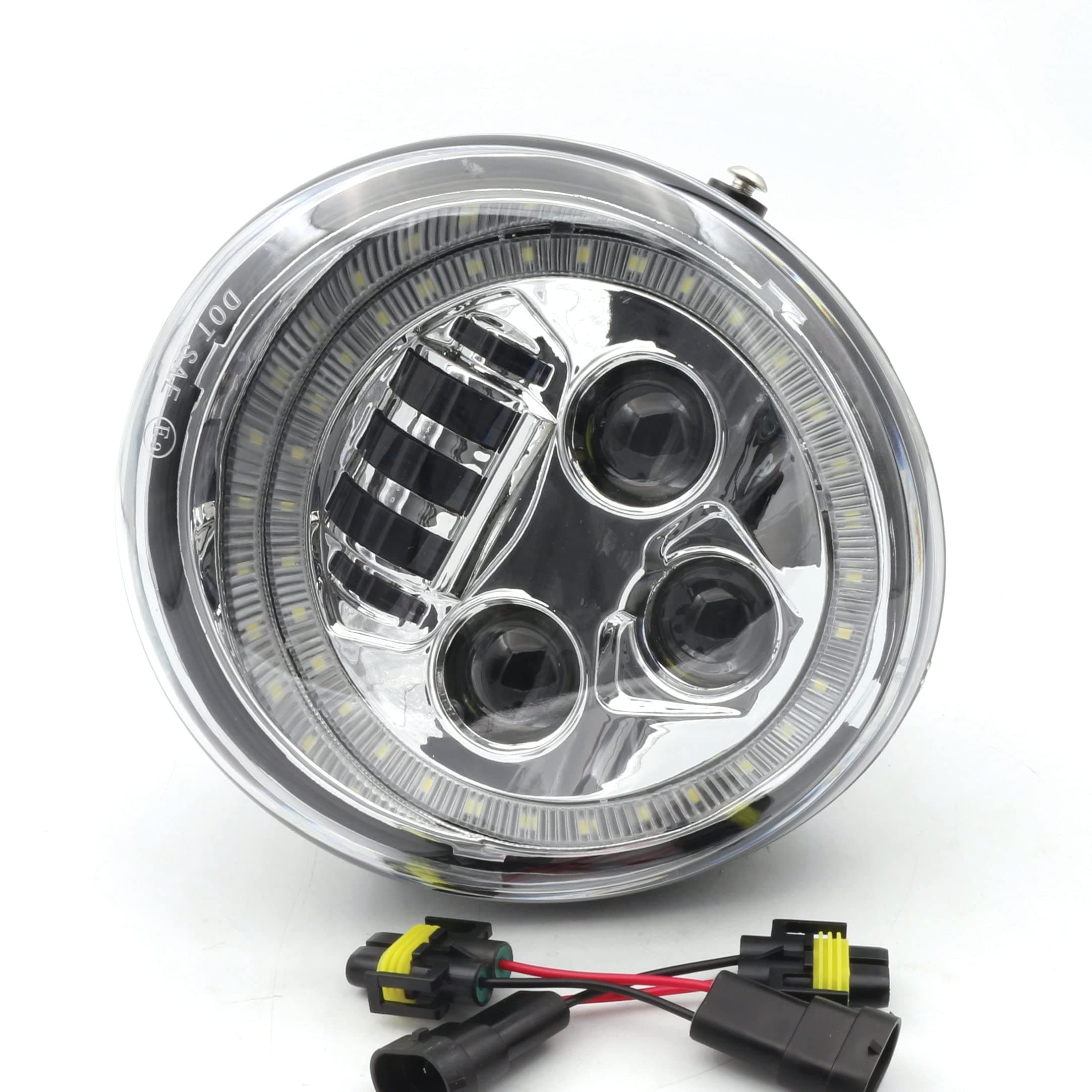 Chrome led Headlight with Angel Eye Replacement Fit for Harley Davidson vrod vrscf v-rod night special