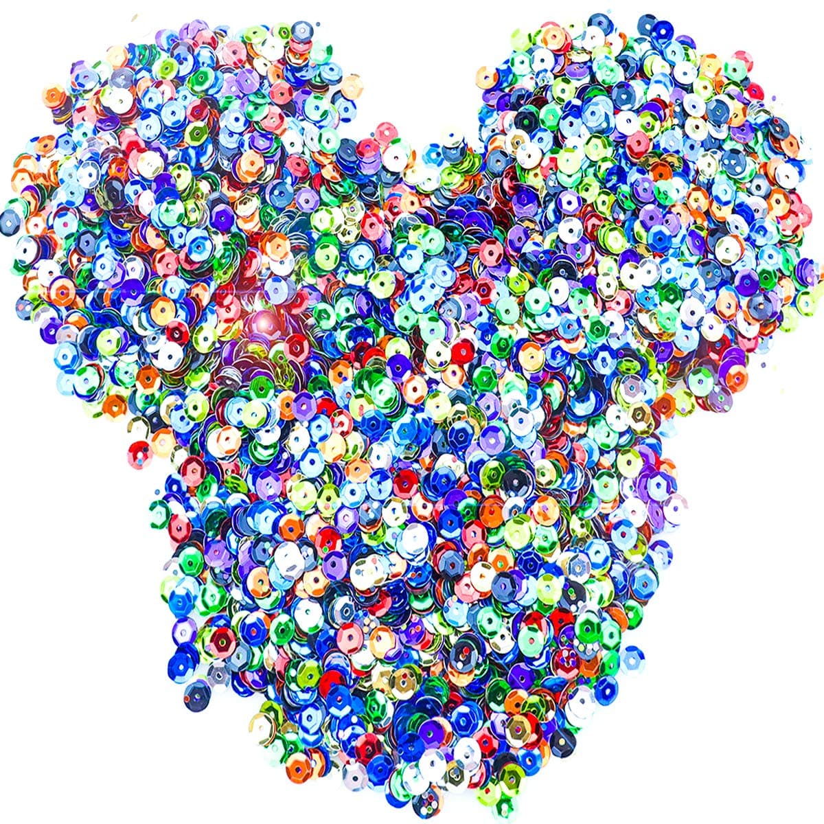 30000 Pcs 6mm Bulk Loose Sequins Craft Cup Sequins Iridescent Spangles for Wedding Decoration, DIY Arts Crafts, Approximately 300 Grams, 10 Colors