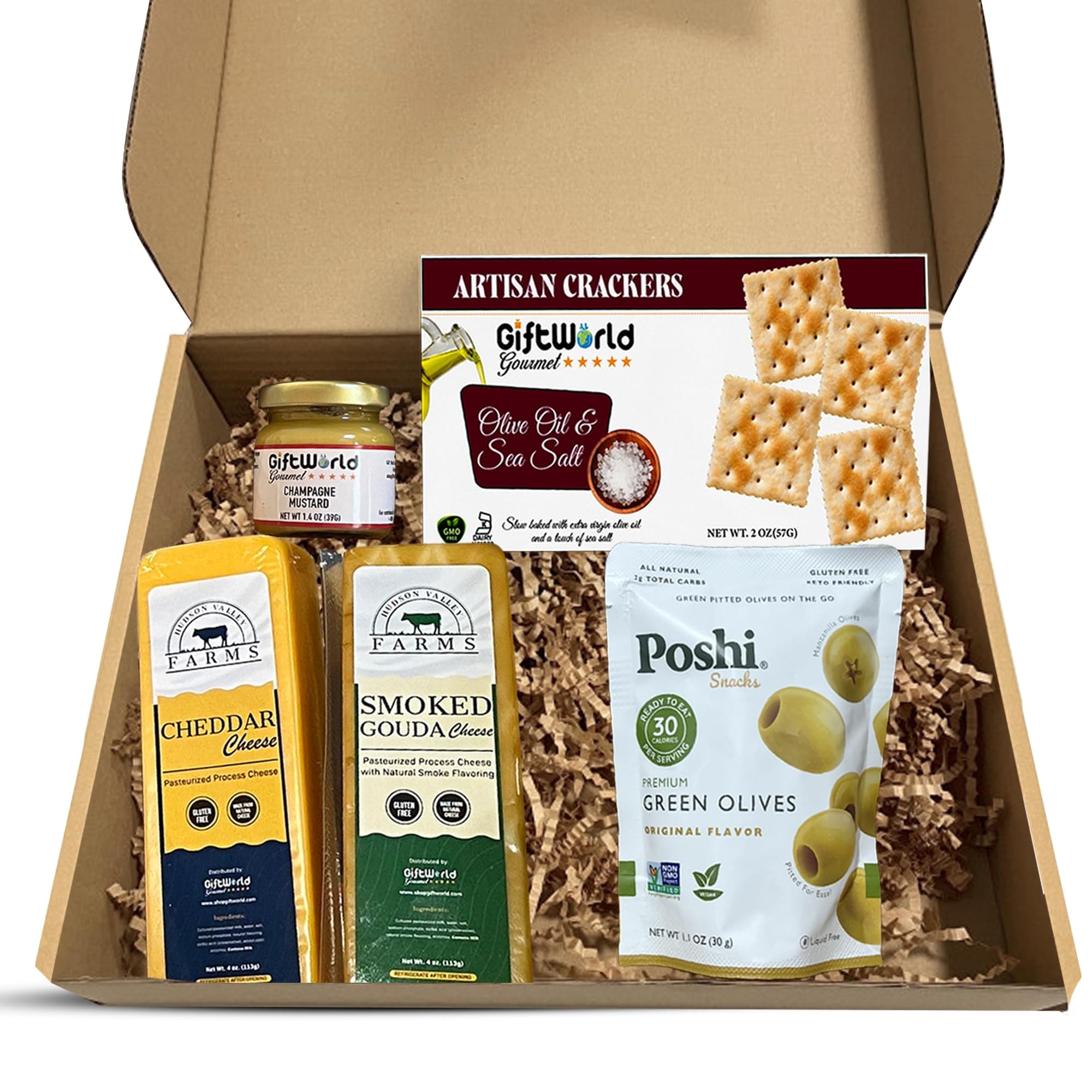 Cheese Gift Baskets Assortment Bundle with 5 items - Gourmet Food Gifts for Men and Women, Food for Charcuterie Board, Cheese Sampler for Corporate and Family Occasions, Thanksgiving and Christmas Gifts