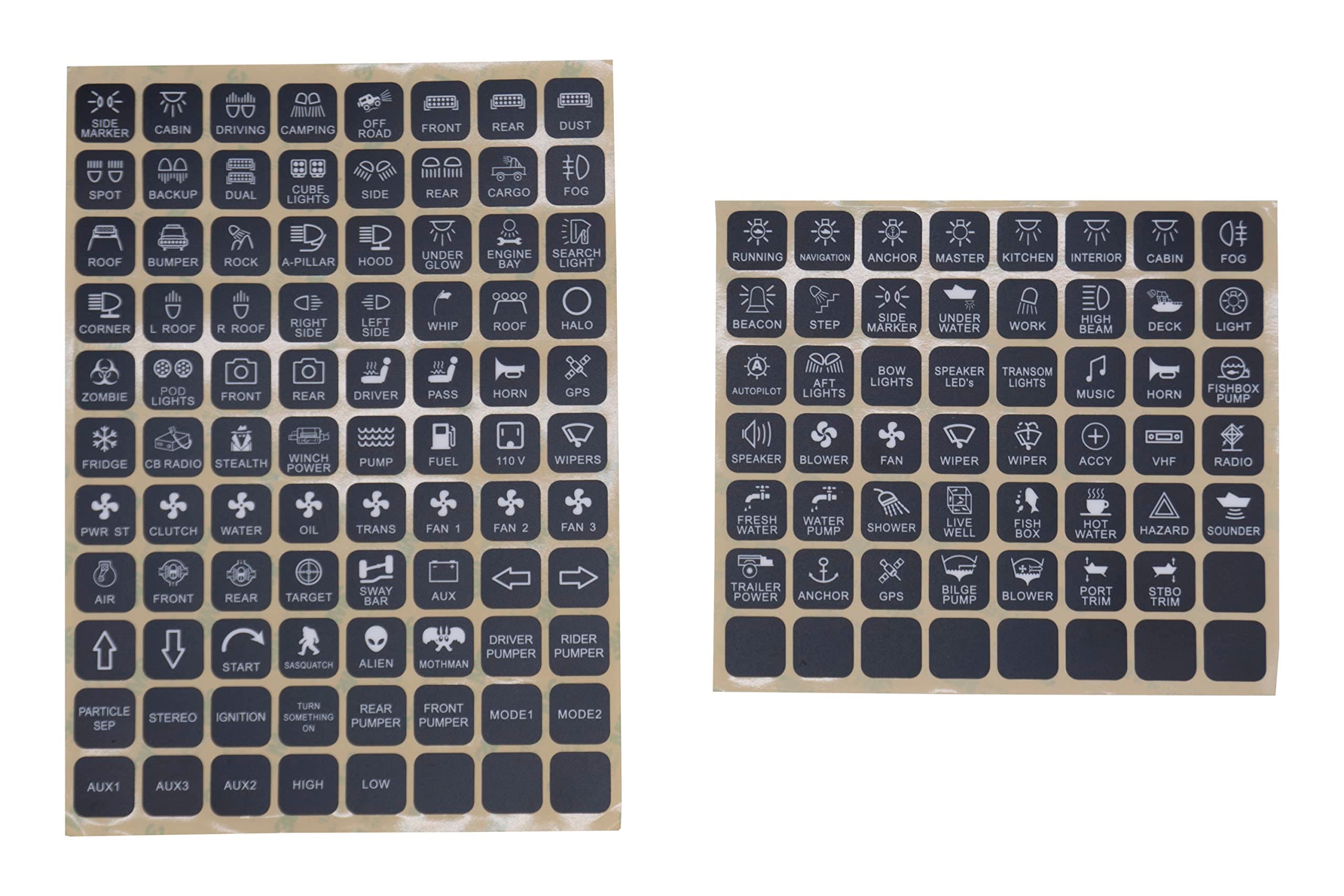 VoswitchButton Stickers Sheet for Vehicle and Boat