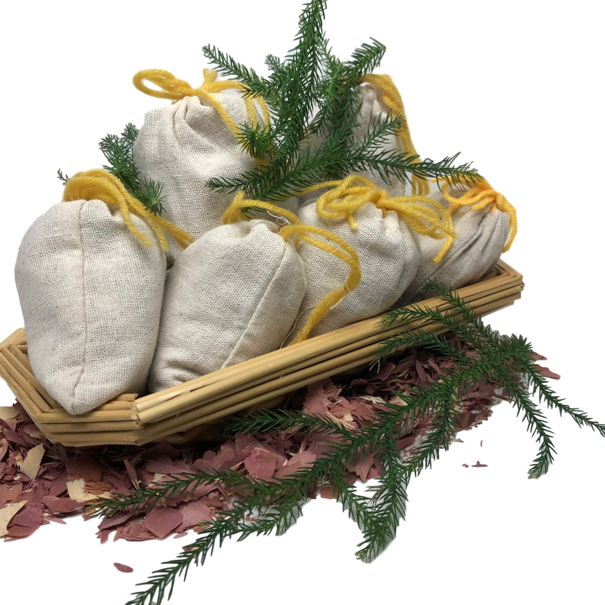 Cedar Chips Sachets Moth Repellant - Premium Protection for Clothes Storage. Sachet Bags of Shavings Made from Quality USA Wood Protects with Natural Non-Toxic Family Safe Alternative to Moth Balls.