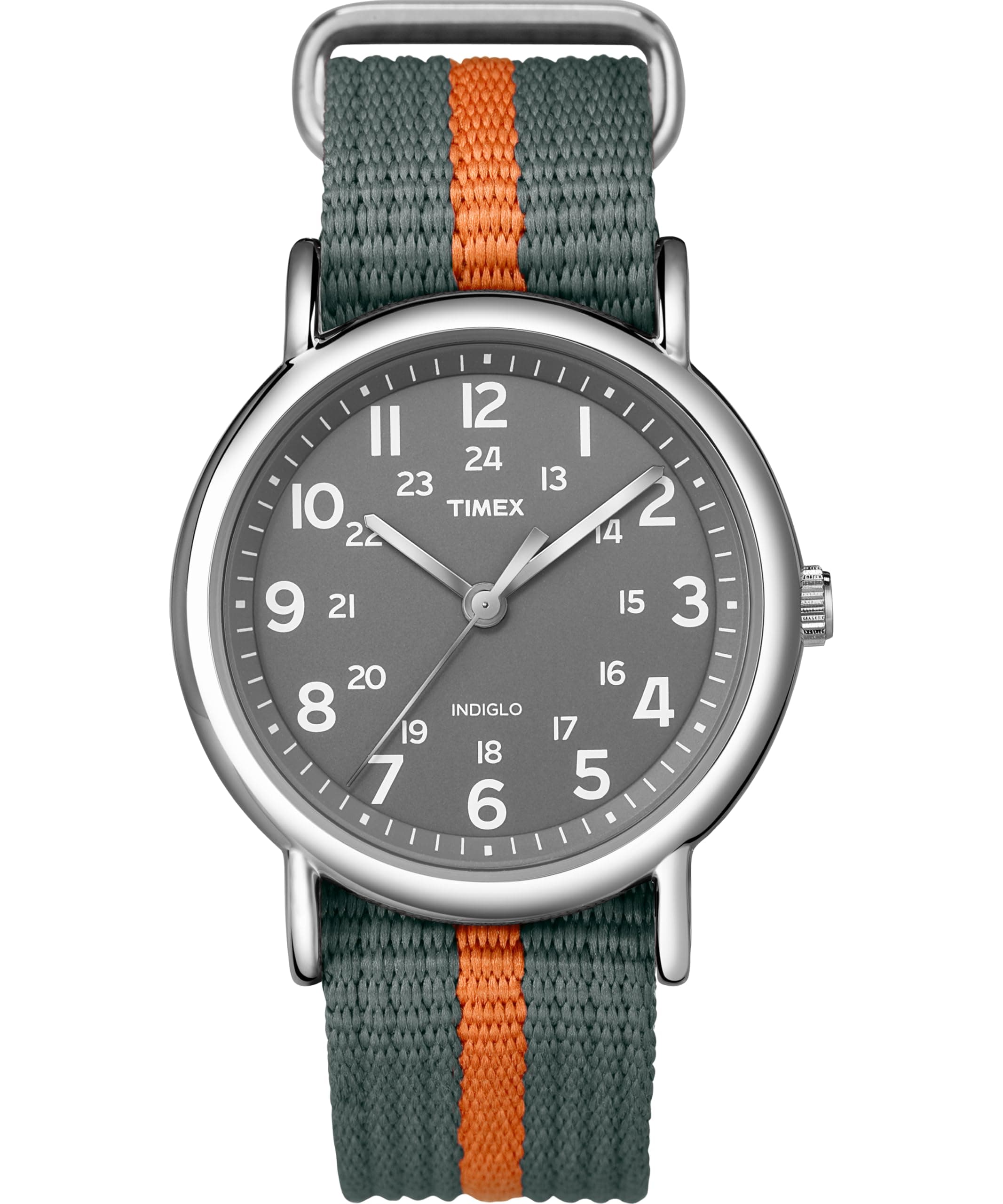 Unisex Weekender 38mm Watch in Gray/Orange Stripe