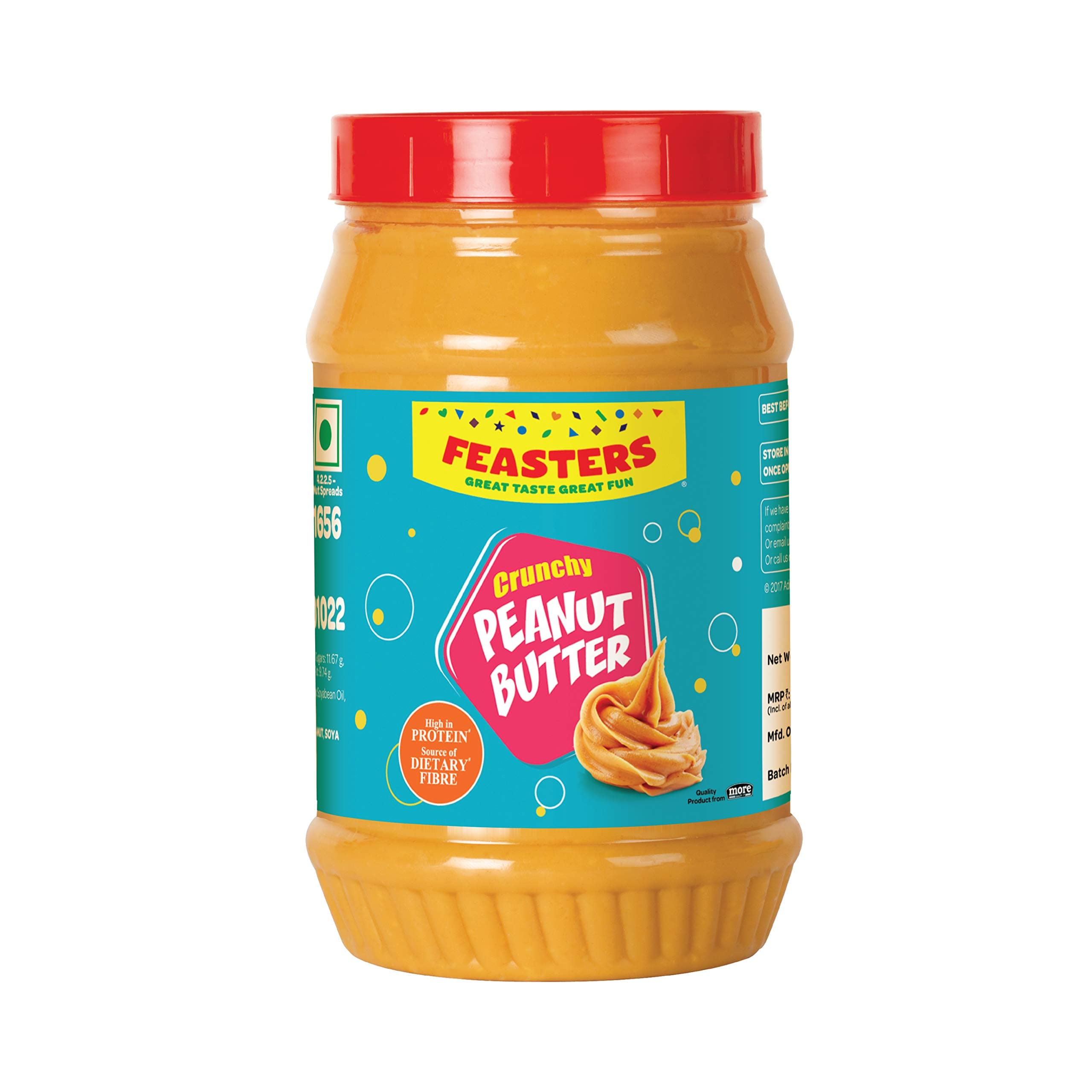 Feasters Peanut Butter Crunchy Jar, 1kg