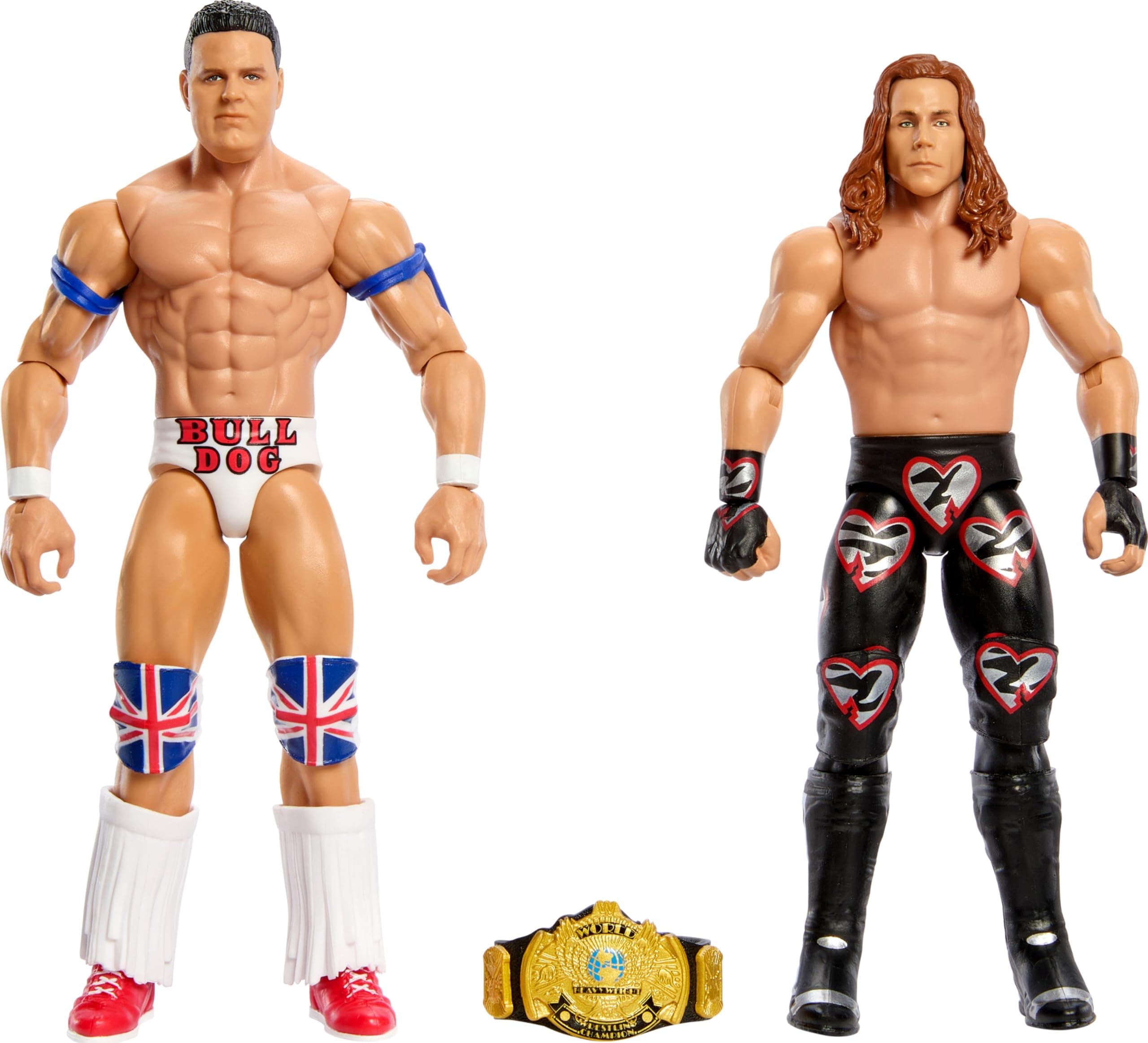 WWE Championship Showdown 2-Pack Action Figures & Accessory, Series #16 British Bulldog vs Shawn Michaels Collectible Set, 6-inch