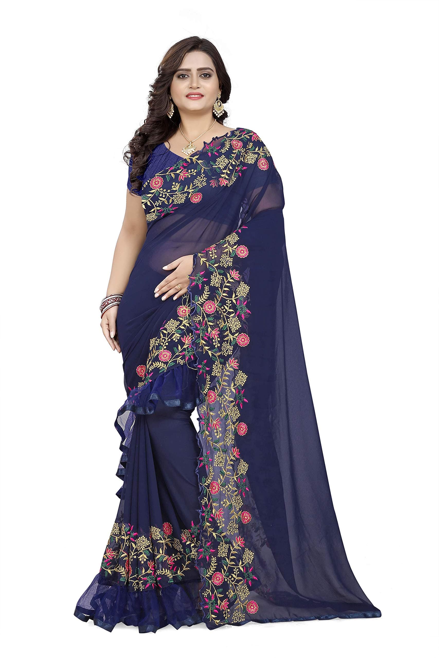 RIVA ENTERPRISE Women's Georgette Saree
