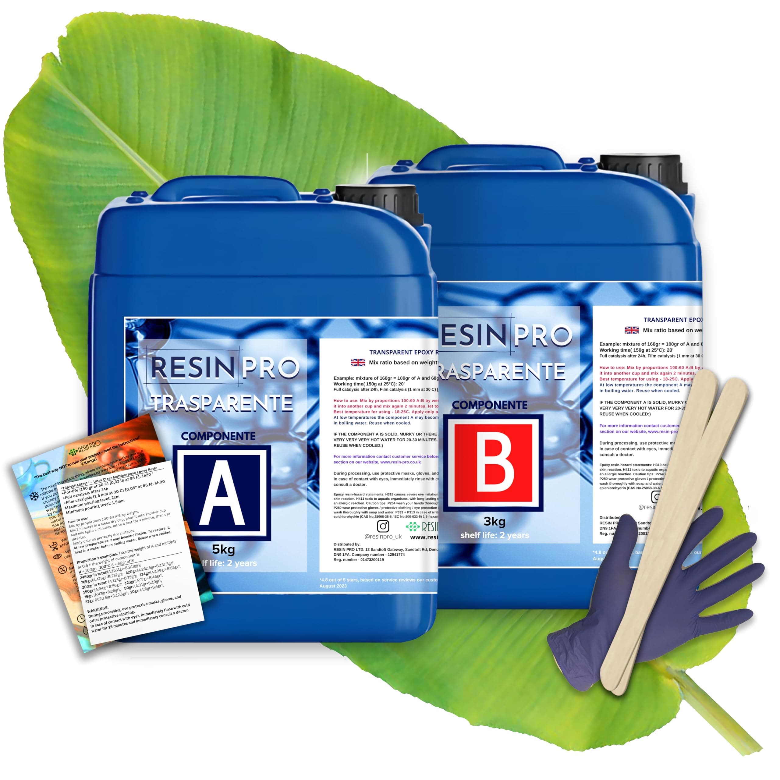 – Resin Pro Epoxy Resin, 8.8 L Crystal Clear Epoxy Resin And Hardener Kit For Craft, Artwork, Jewellery Making, Table, Art Creations - Easy Ratio Resins - Heat Resistant (8 Kg)