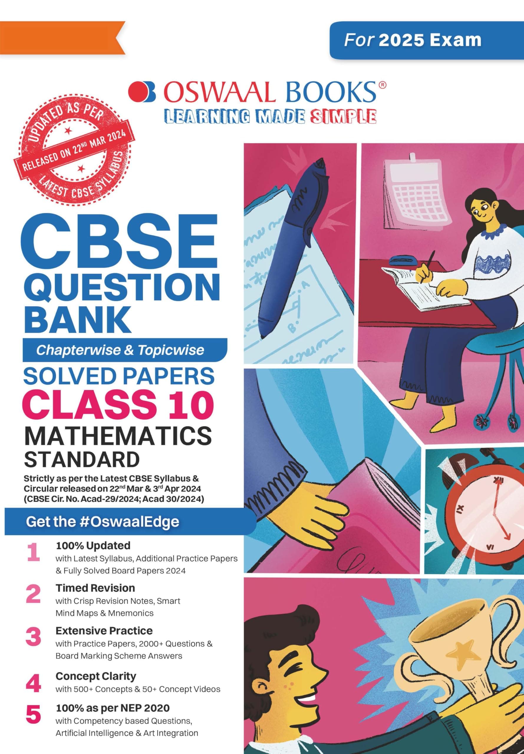Oswaal CBSE Question Bank Class 10 Mathematics (Standard), Chapterwise and Topicwise Solved Papers For Board Exams 2025