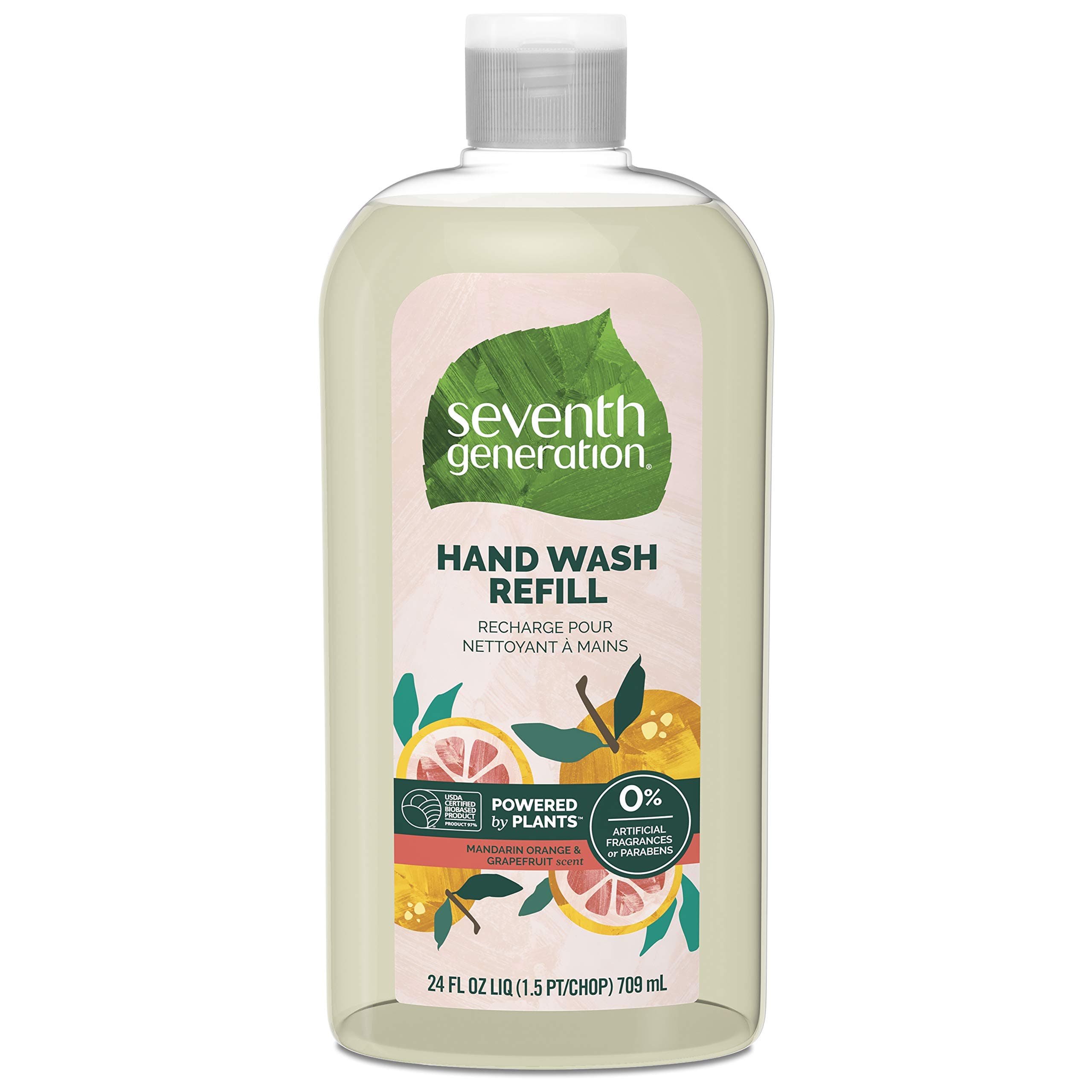 Seventh Generation Hand Wash Refill, Mandarin Orange & Grapefruit scent, 24 fl oz(Pack of 1)