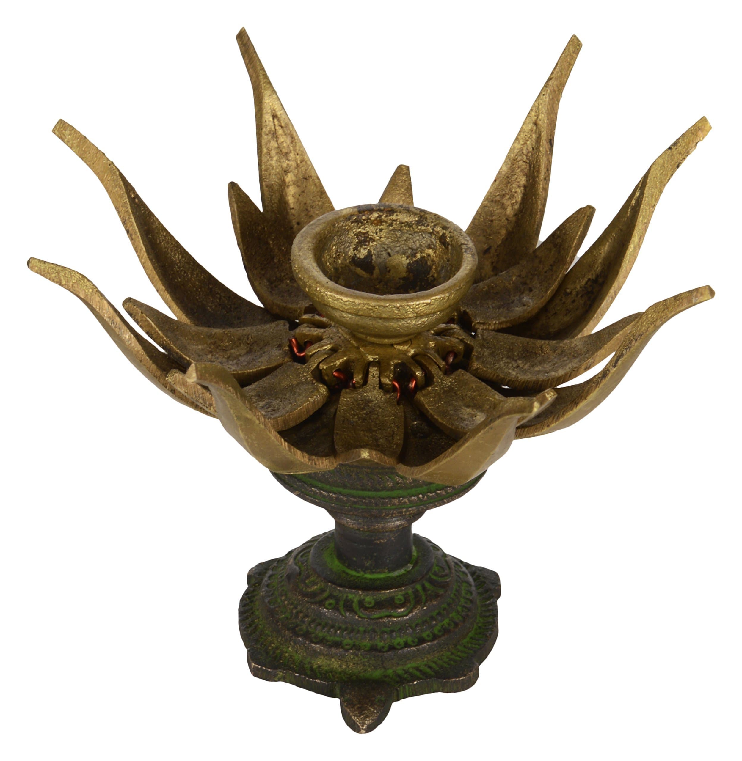 Mukesh Damascus Silver Koftgari Worked Dagger with Horn Handle Lion face Comes with Leather Cover