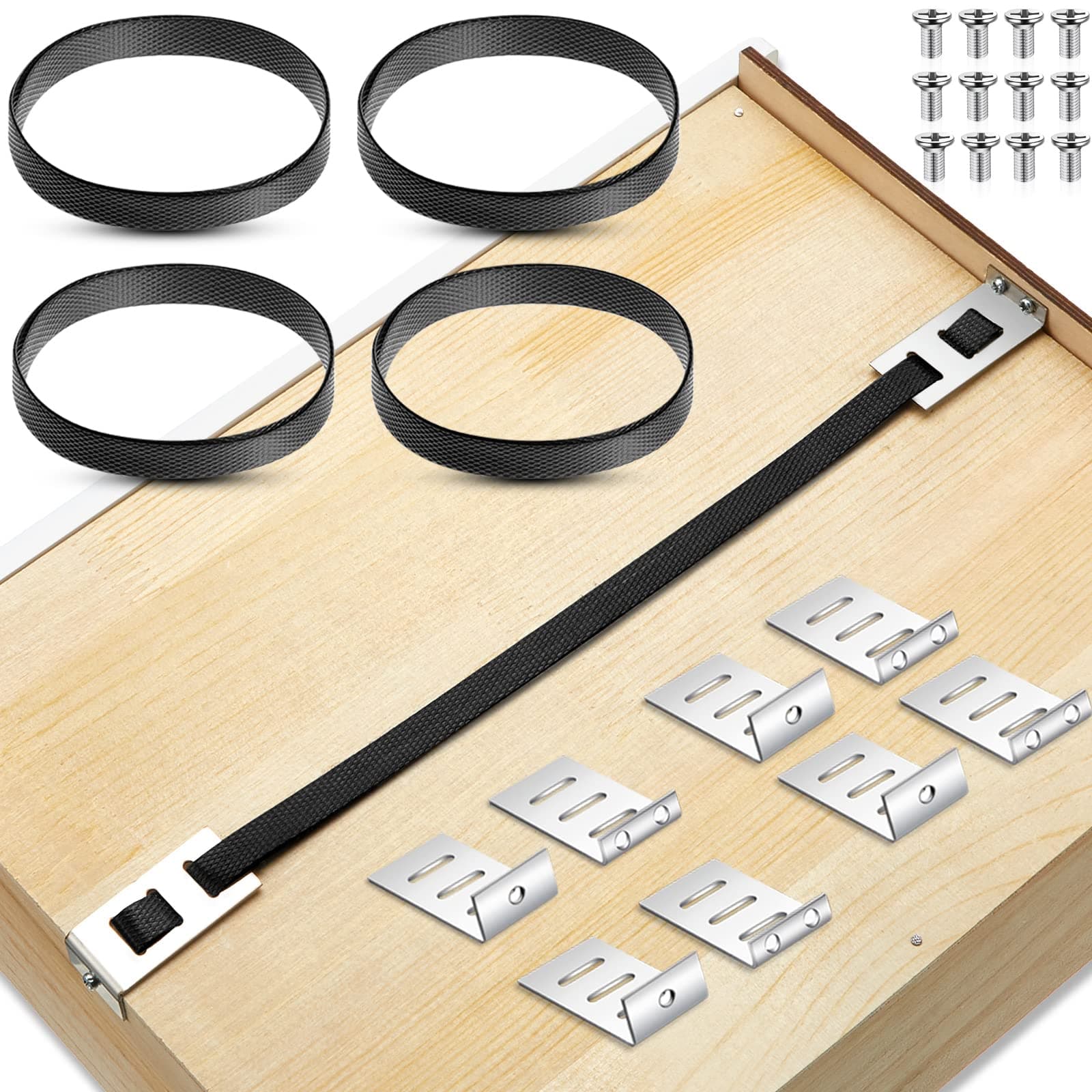 Hotop 4 Sets Drawer Repair Kit Replacement Kitchen Drawer Kit Accessories Metal Kitchen Drawer Brackets Mend Repair Broken Buckled Drawers Repair Kit for Drawers Wardrobe Furniture Cabinets