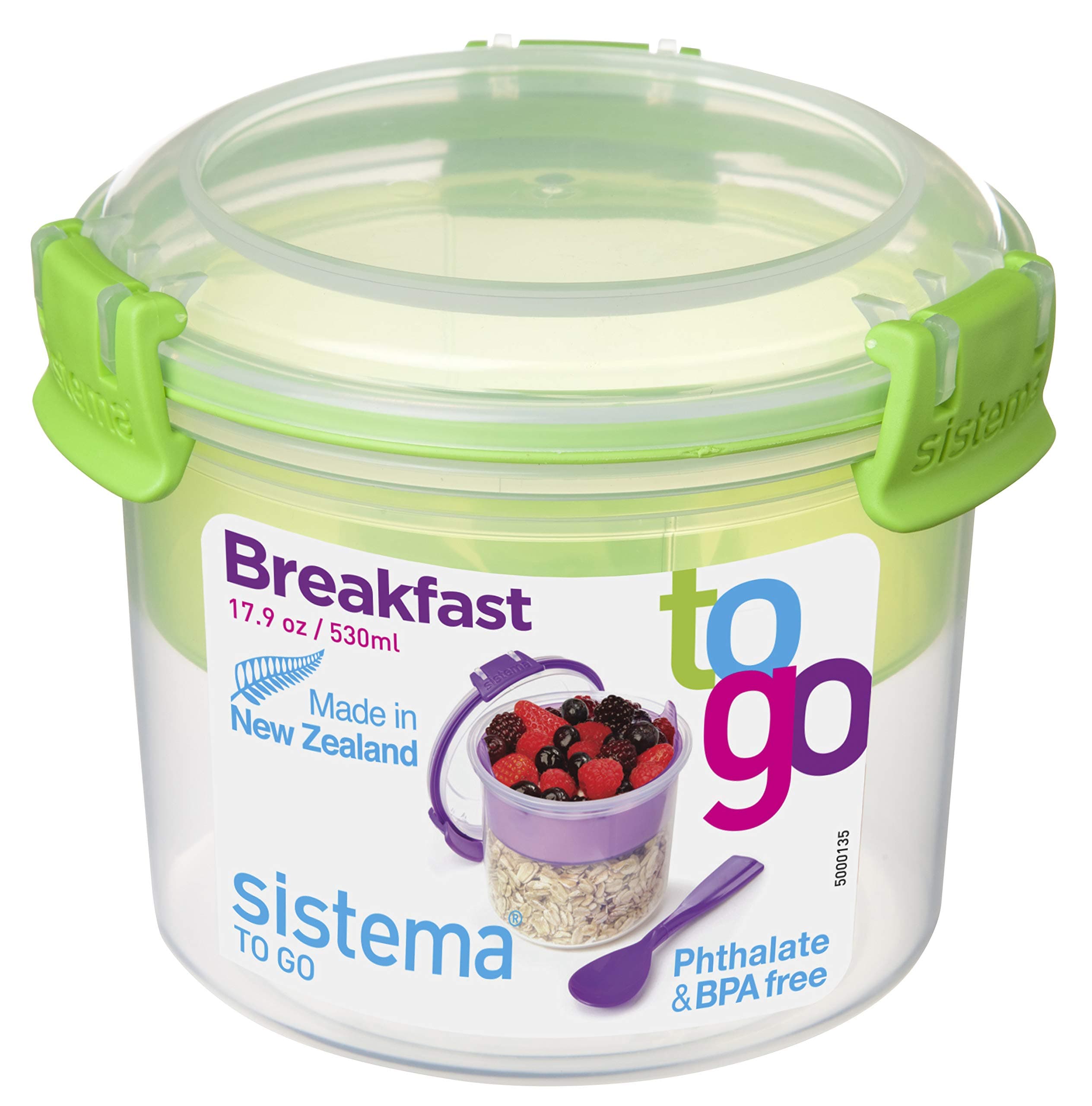 Collection Breakfast Plastic Bowl Food Storage Container, 17.9 oz./0.5 L, Color Received May Vary, 1 Count (Pack of 1)