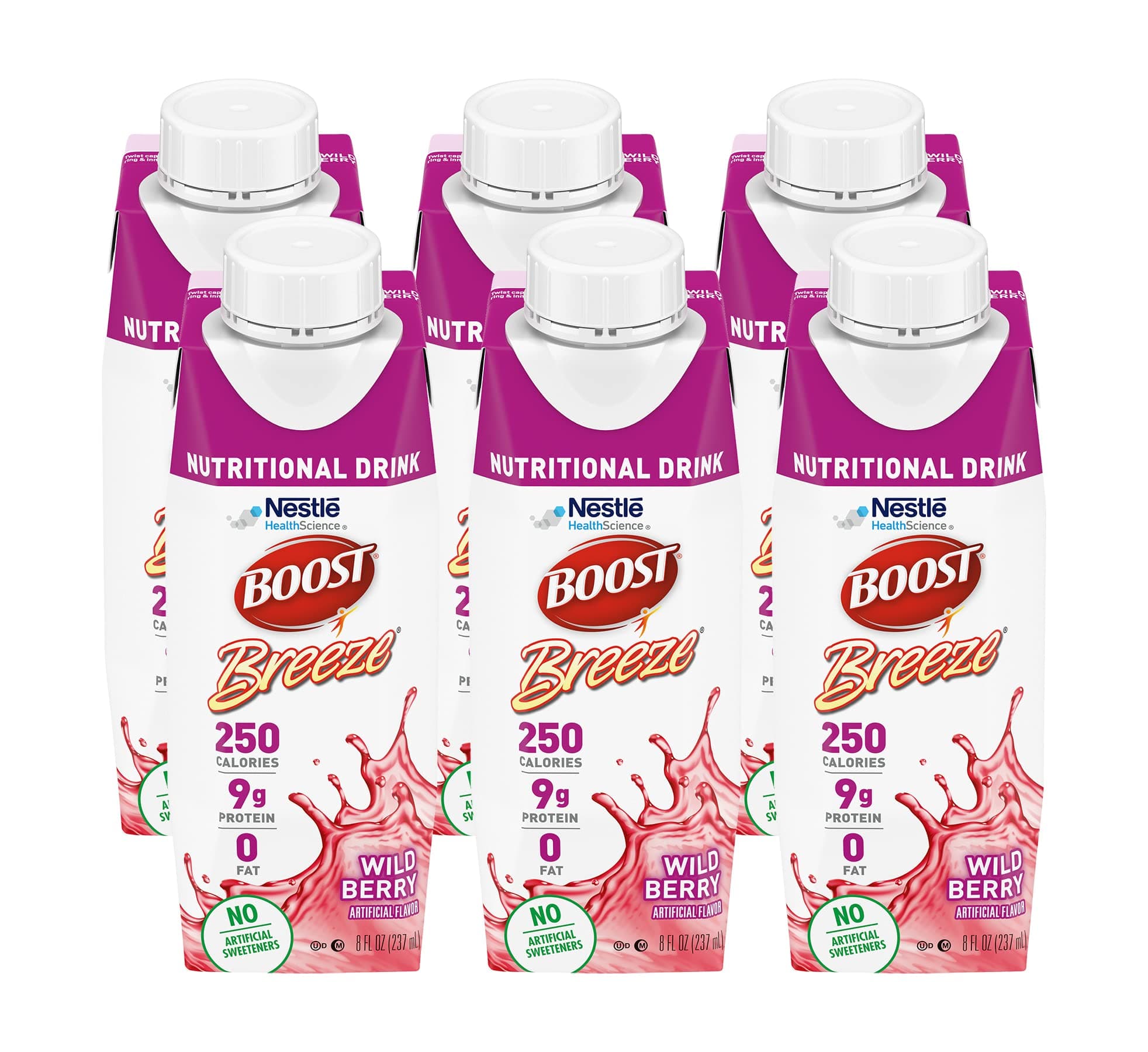 Breeze Nutritional Drink Wildberry, 8 Fl Oz (Pack of 6)