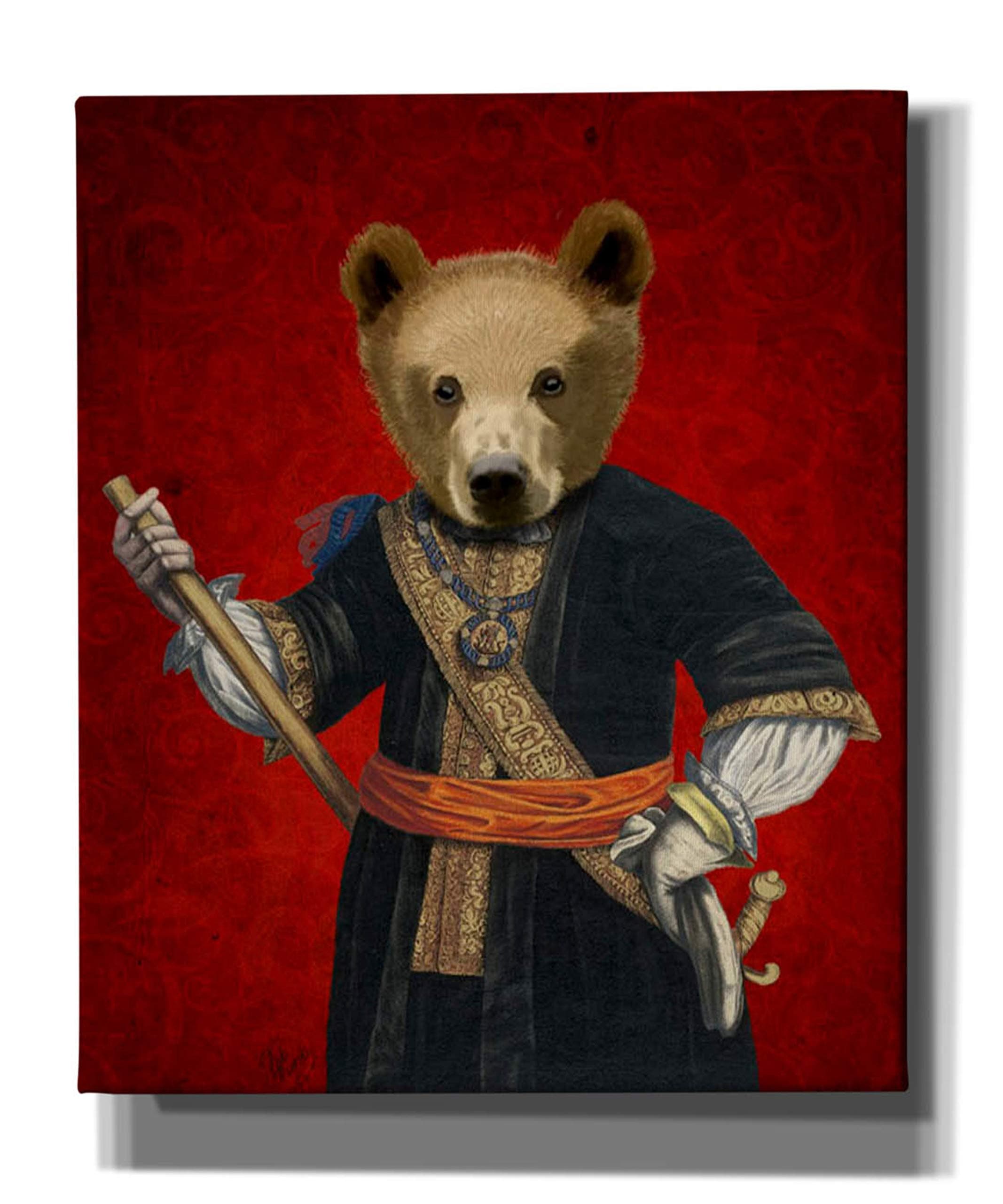 'Bear in Blue Robes' by Fab Funky, Canvas Wall Art, 20"x24"