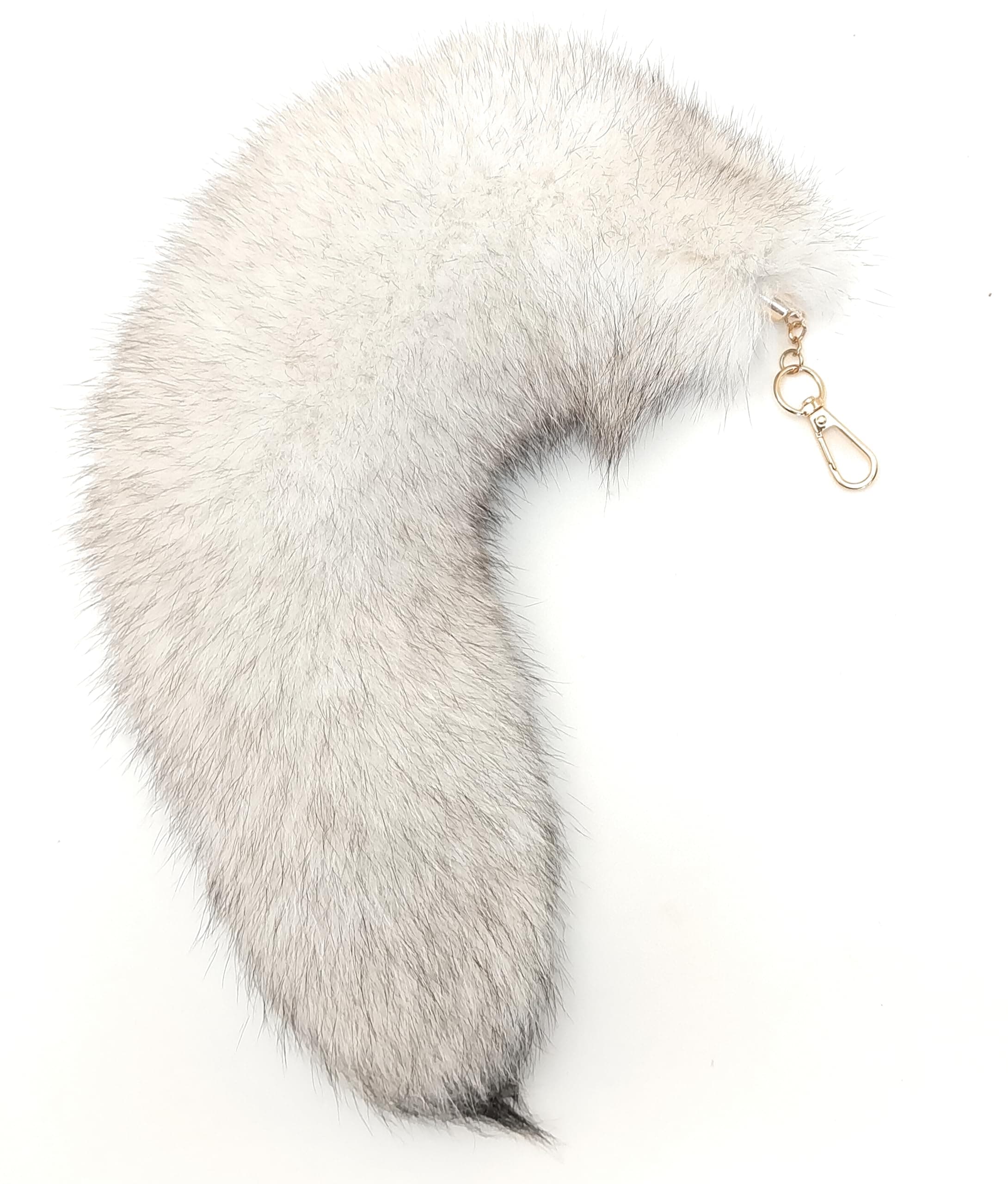 Huge Fluffy White Gray Fox Tail Fur Cosplay HOOK Handbag Accessery Fashion Charm